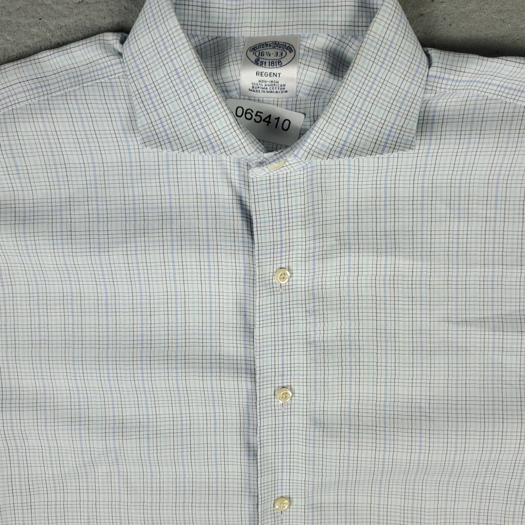 Brooks Brothers Brooks Brothers Shirt Mens 16.5 Blue Plaid Regent Dress Button Up Long Sleeve Size 42R - 2 Thumbnail