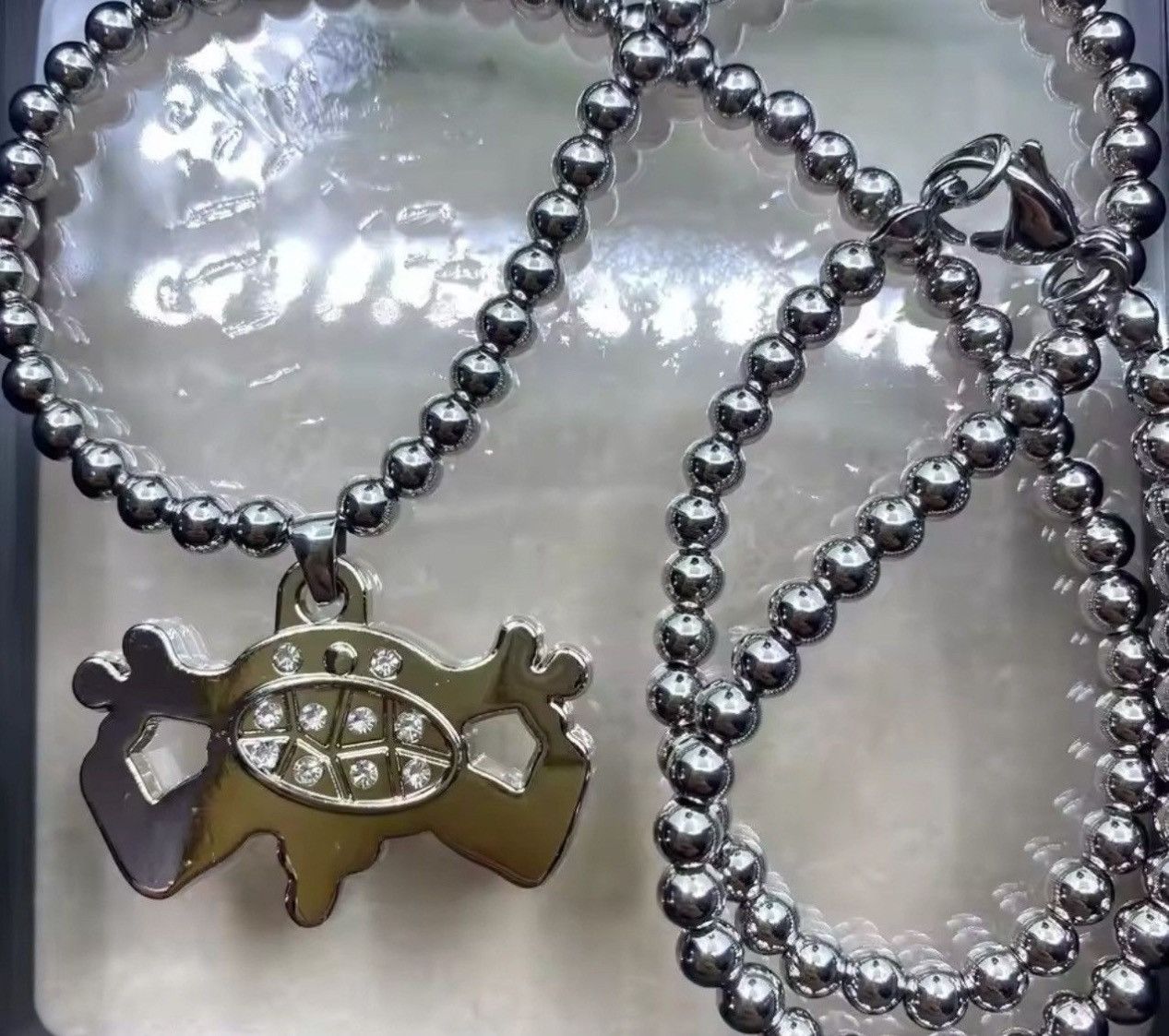 Jewelry Bead Chain Quadangle Ball Necklace Size ONE SIZE - 4 Thumbnail