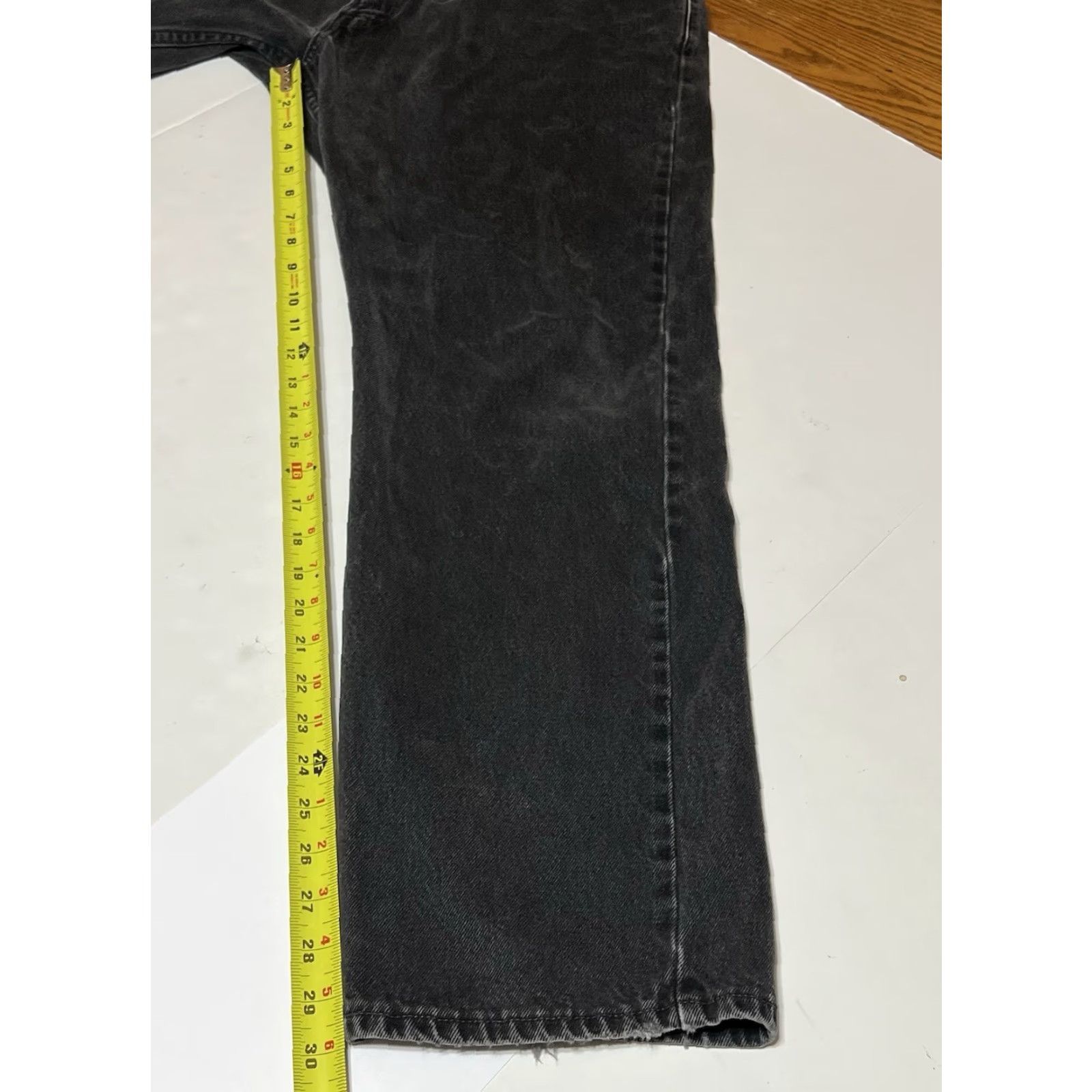 Levi's Levi's 505 Jeans Mens Regular Straight Leg 36x30 Black Denim Distressed Y2K USA 500 Series Size US 36 / EU 52 - 5 Thumbnail