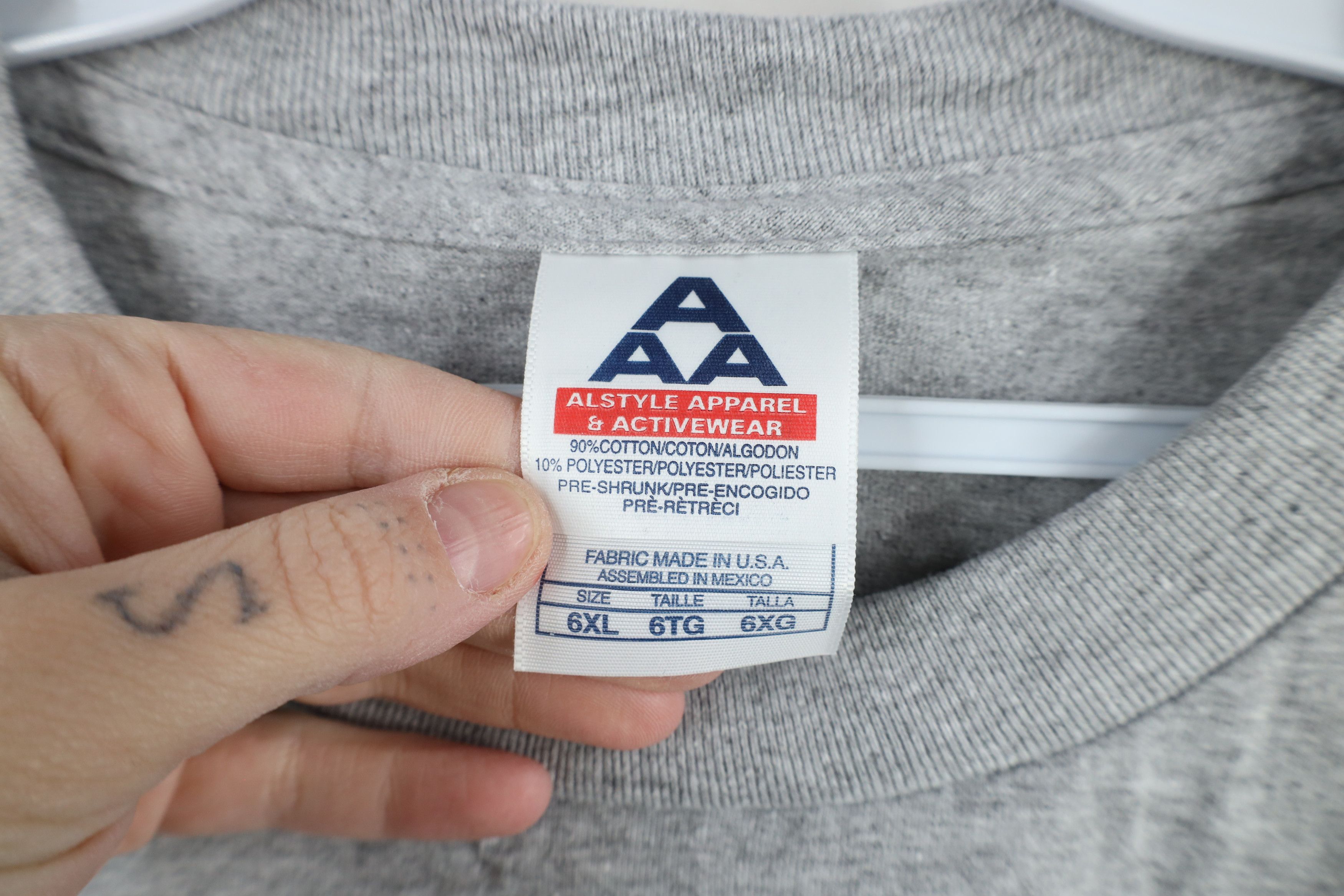 Vintage Vintage 90s Streetwear Short Sleeve T-Shirt Heather Gray Size US XXL / EU 58 / 5 - 6 Thumbnail