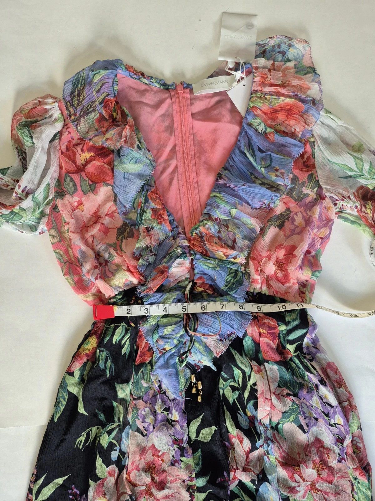 Zimmermann Bellitude Flutter Playsuit Romper Floral Silk Long Slv AU 0 Size S / US 4 / IT 40 - 15 Thumbnail
