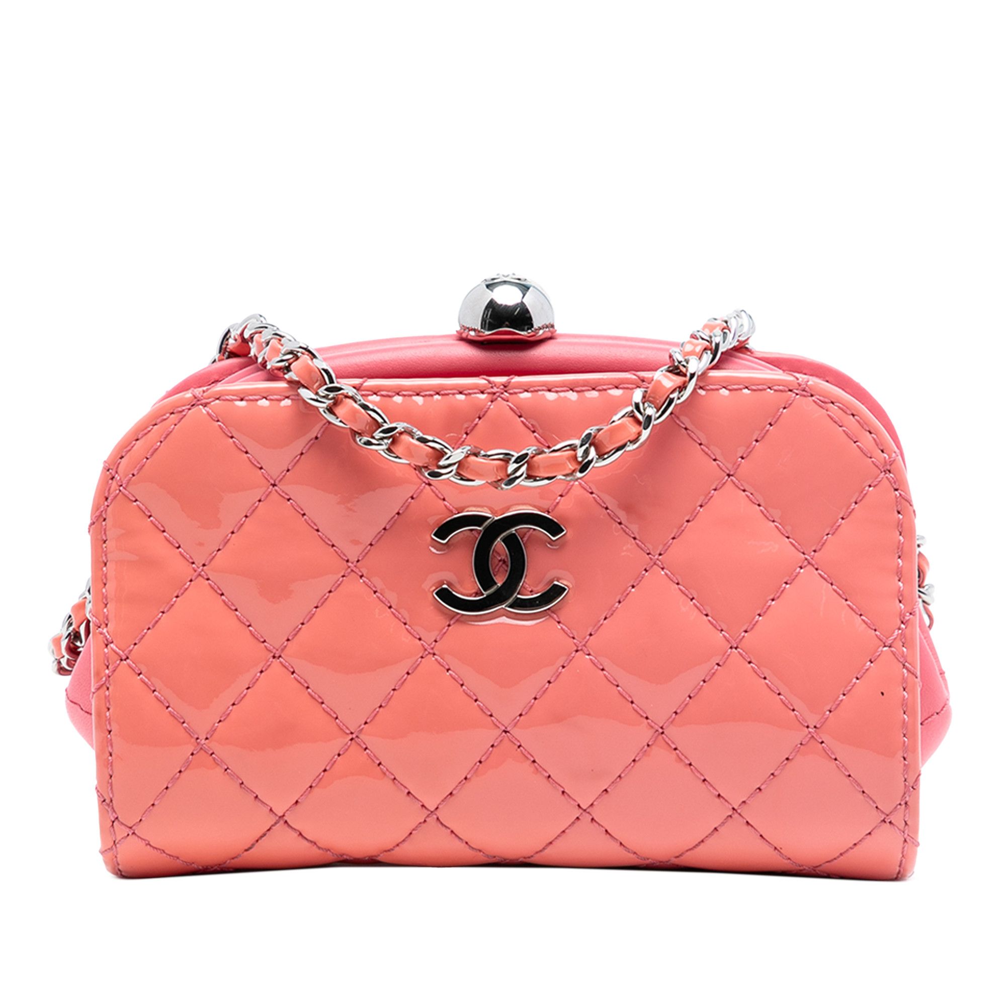 Chanel Chanel CC Quilted Patent Frame Clutch with Chain Size ONE SIZE - 1 Thumbnail