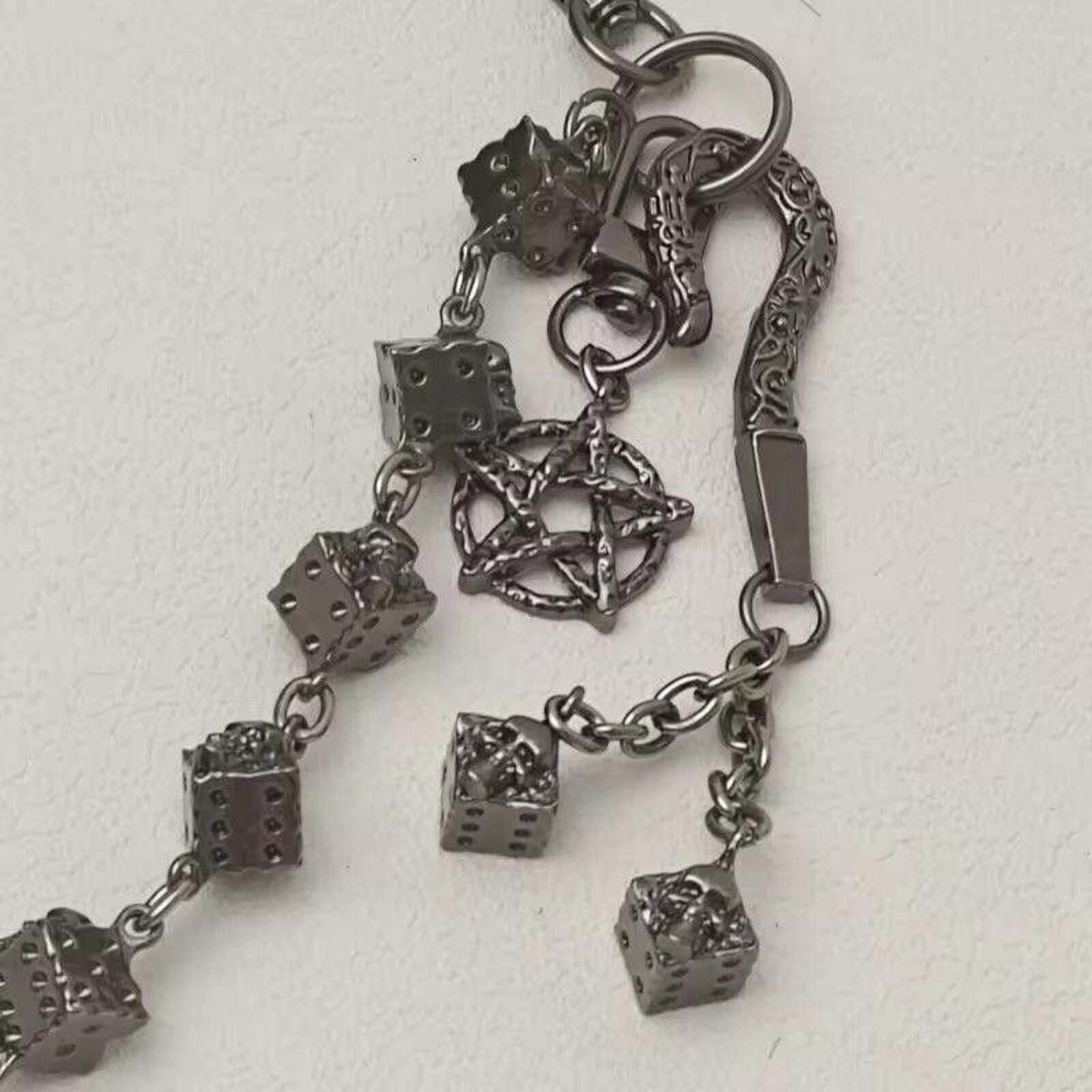 Jewelry Dice and Skulls Grunge Wallet Chain Size ONE SIZE - 5 Thumbnail