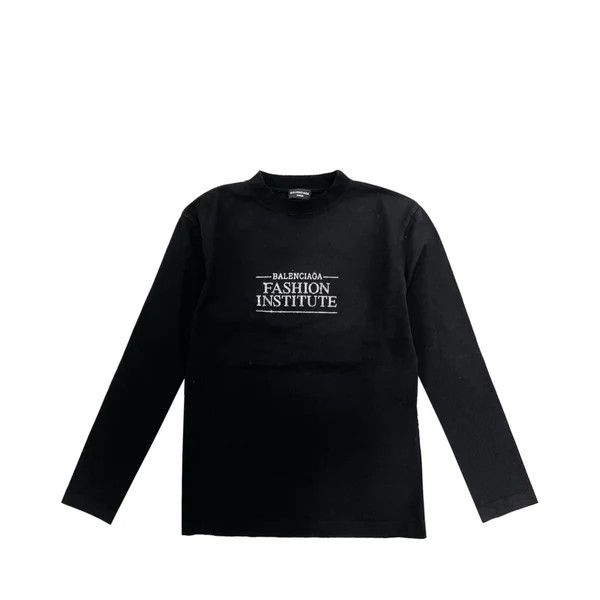 image of Balenciaga O1Mt1Gz0424 Fashion Institute Long Sleeve T-Shirt In Black, Men's (Size XS)