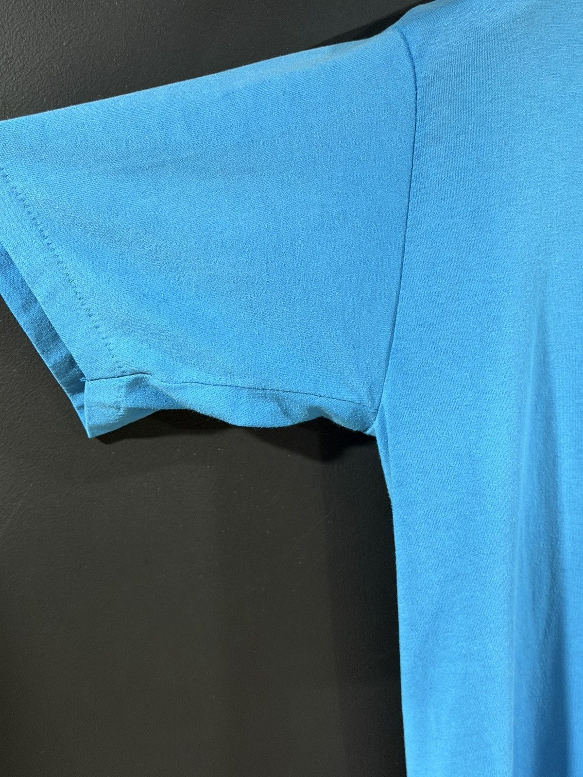 Vintage 1980s Vintage Turquoise Aqua Blue Single Stitch Blank Tee L Size US L / EU 52-54 / 3 - 3 Thumbnail