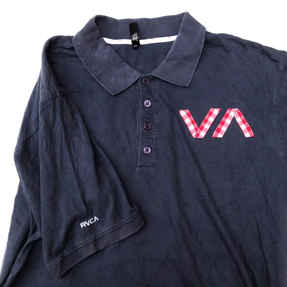 RVCA × Vintage Vintage Rvca Polo shirt Navy Blue Va Embroidered Logo Size US L / EU 52-54 / 3 - 4 Thumbnail