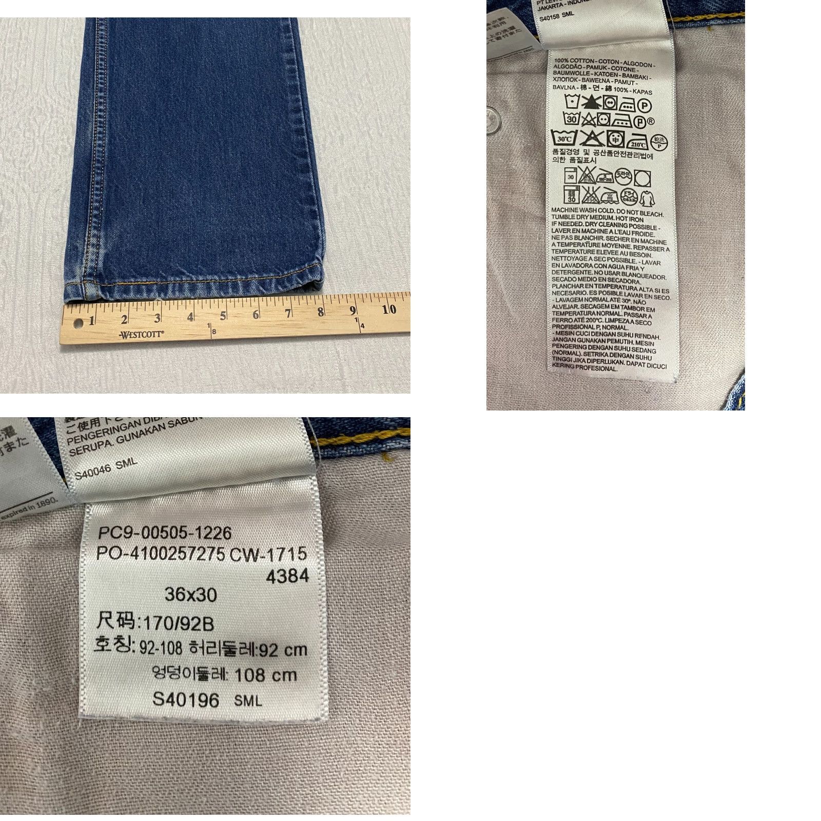 Levi's VINTAGE Levi's 505 Regular Jeans Mens 36 Blue 90s Grunge Distressed Medium Wash 5-Pocket Mens Clothing Size US 36 / EU 52 - 8 Thumbnail