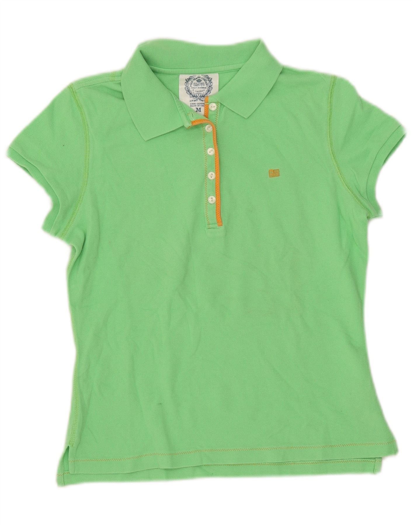 Polo Ralph Lauren Womens Polo Shirt UK 12 Medium Green Cotton Size XS / US 0-2 / IT 36-38 - 1 Thumbnail