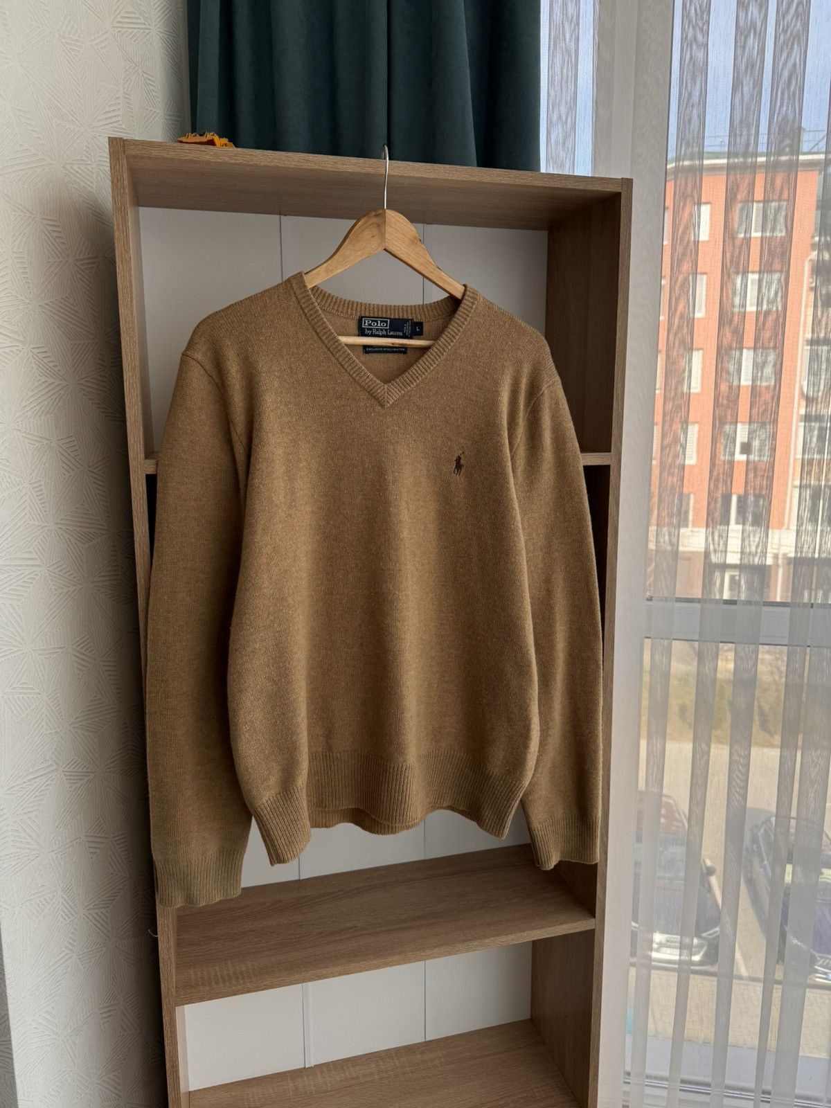 Polo Ralph Lauren × Vintage VTG Polo Ralph Lauren PRL Creamy Beige Lambswool Sweater Size US L / EU 52-54 / 3 - 5 Thumbnail