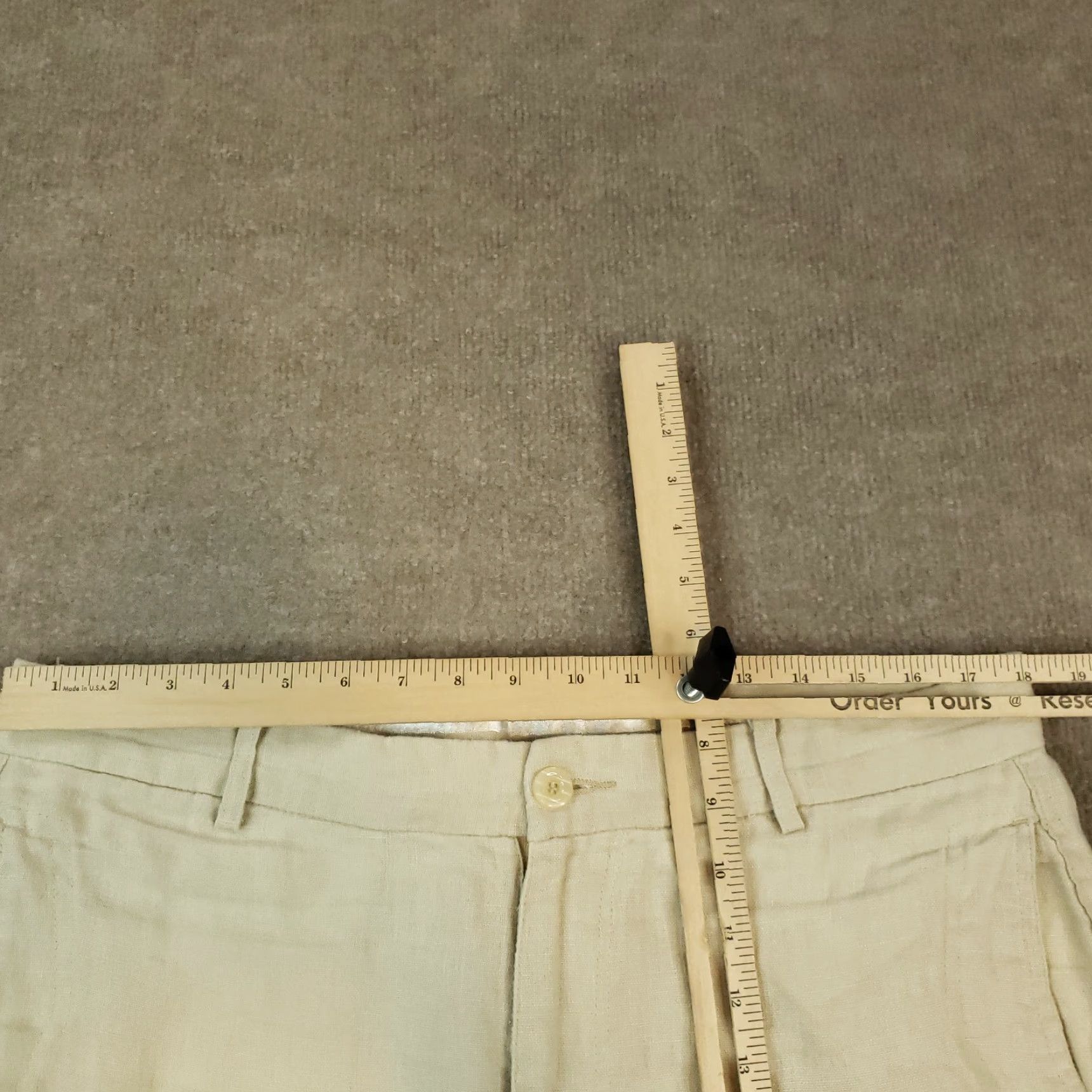 Vintage Island Importer Mens Dress Pants 36x30 Beige Linen Straight Leg Casual Pant Mens Size US 36 / EU 52 - 4 Thumbnail