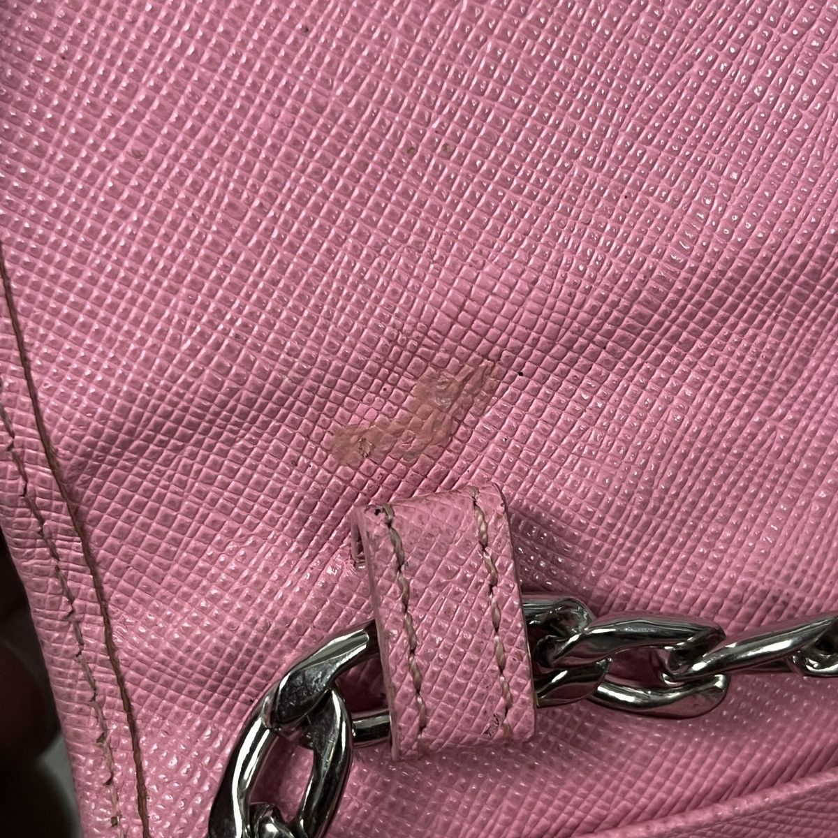 Prada Prada Pink Saffiano Rings Stud Clutch Chain Crossbody Size ONE SIZE - 23 Thumbnail