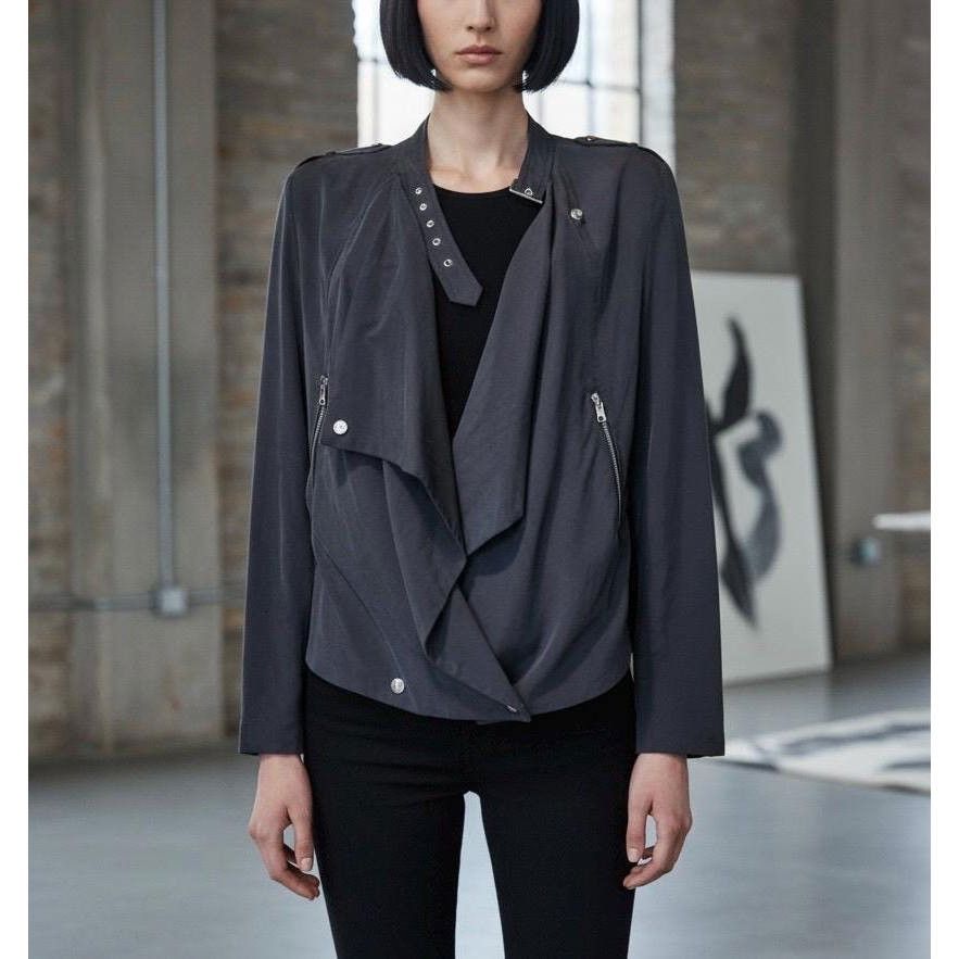 Cop Copine The Cop Copine Draped Moto Jacket Size ONE SIZE - 3 Thumbnail
