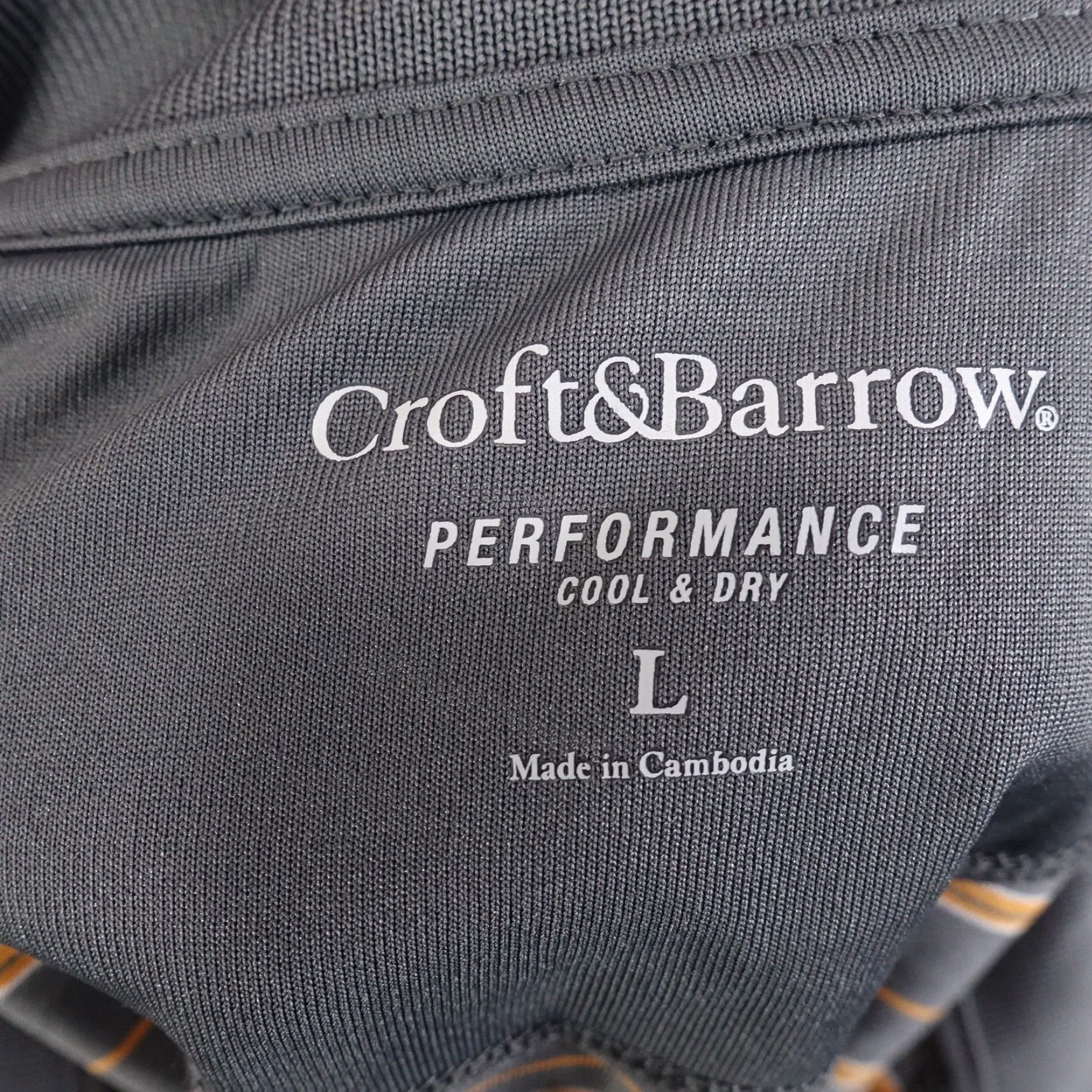 Croft & Barrow CROFT & BARROW PERFORMANCE GREY ORNAGE STRIPED GOLF POLO SHIRT MENS SIZE L LARGE Size US L / EU 52-54 / 3 - 6 Thumbnail
