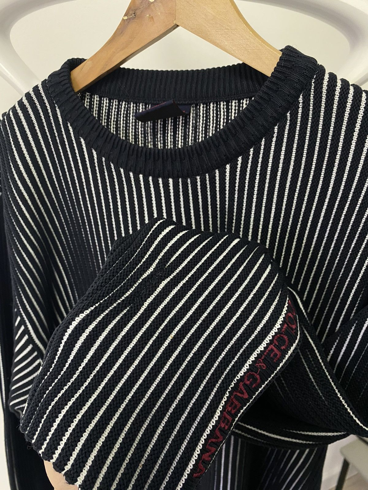 Dolce & Gabbana × Vintage Vintage Dolce Gabbana Striped Knit Sweater Avant Garde 90s Size US XL / EU 56 / 4 - 11 Thumbnail