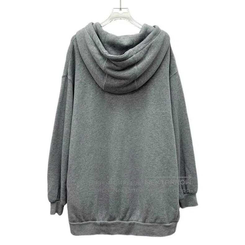 Gucci Gucci Grey logo embroidered cotton hooded drawstring long- Size US S / EU 44-46 / 1 - 2 Thumbnail