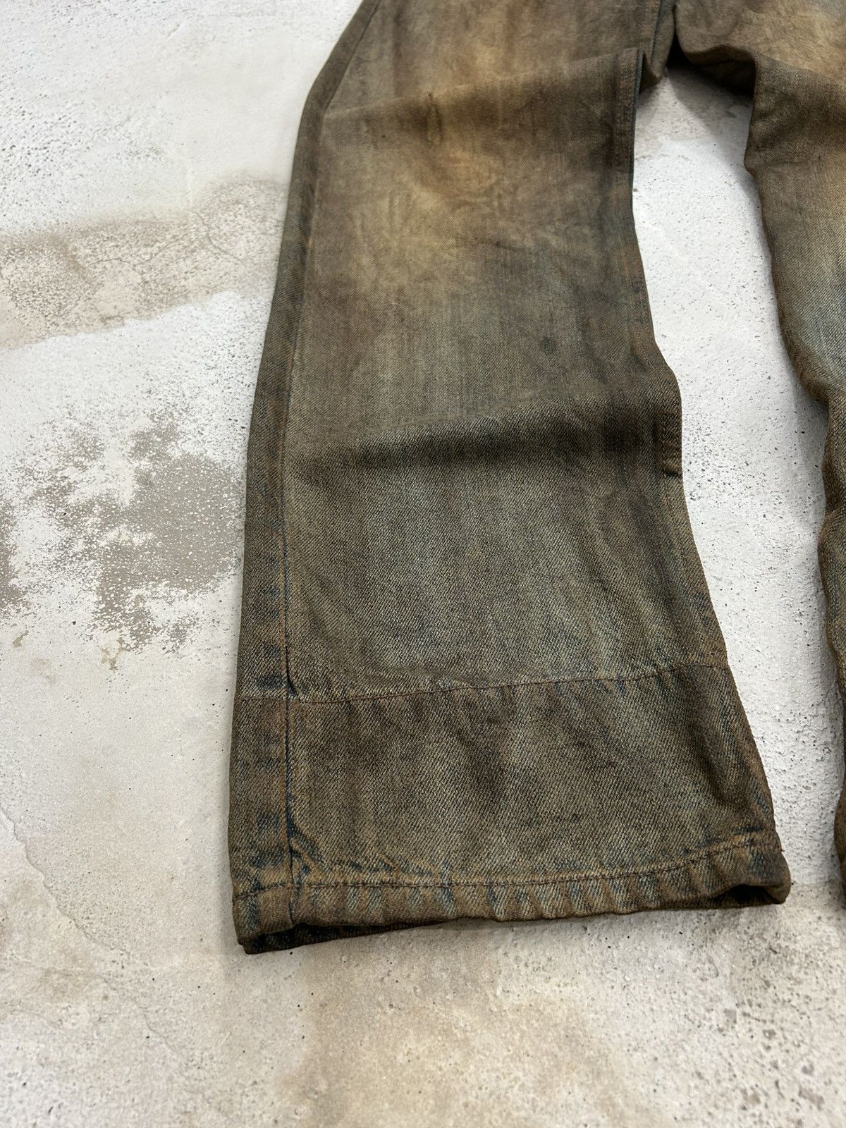 GOSTAR DE FUGA Vintage Normanbros Japan Double Waist Mud Washed Dirty Size US 31 - 4 Thumbnail