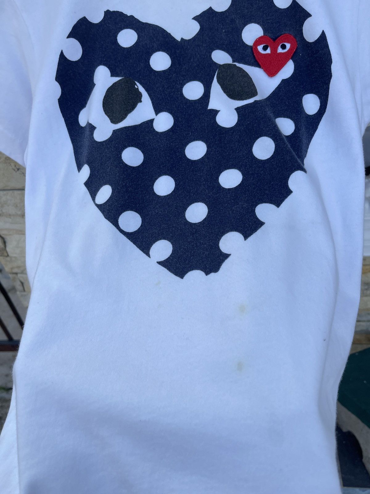 Comme des Garcons × Comme des Garcons PLAY × Comme des Garcons SHIRT Last Drop🔥Rare🔥Comme Des Garcons Play Double Heart Logo Tee Size US L / EU 52-54 / 3 - 7 Thumbnail