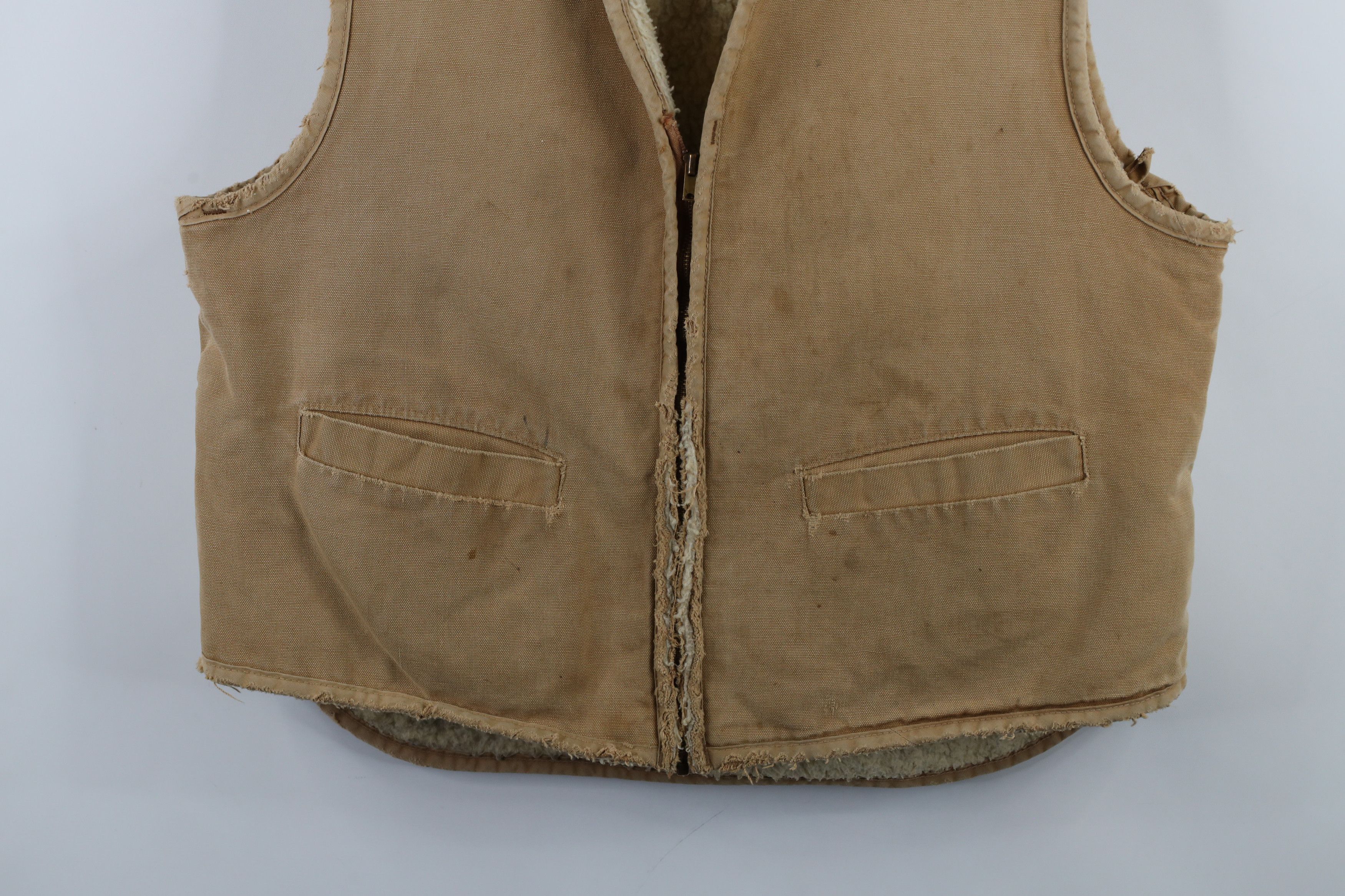 Carhartt Vintage 80s Carhartt Fleece Lined Canvas Vest Jacket USA Size US XL / EU 56 / 4 - 3 Thumbnail