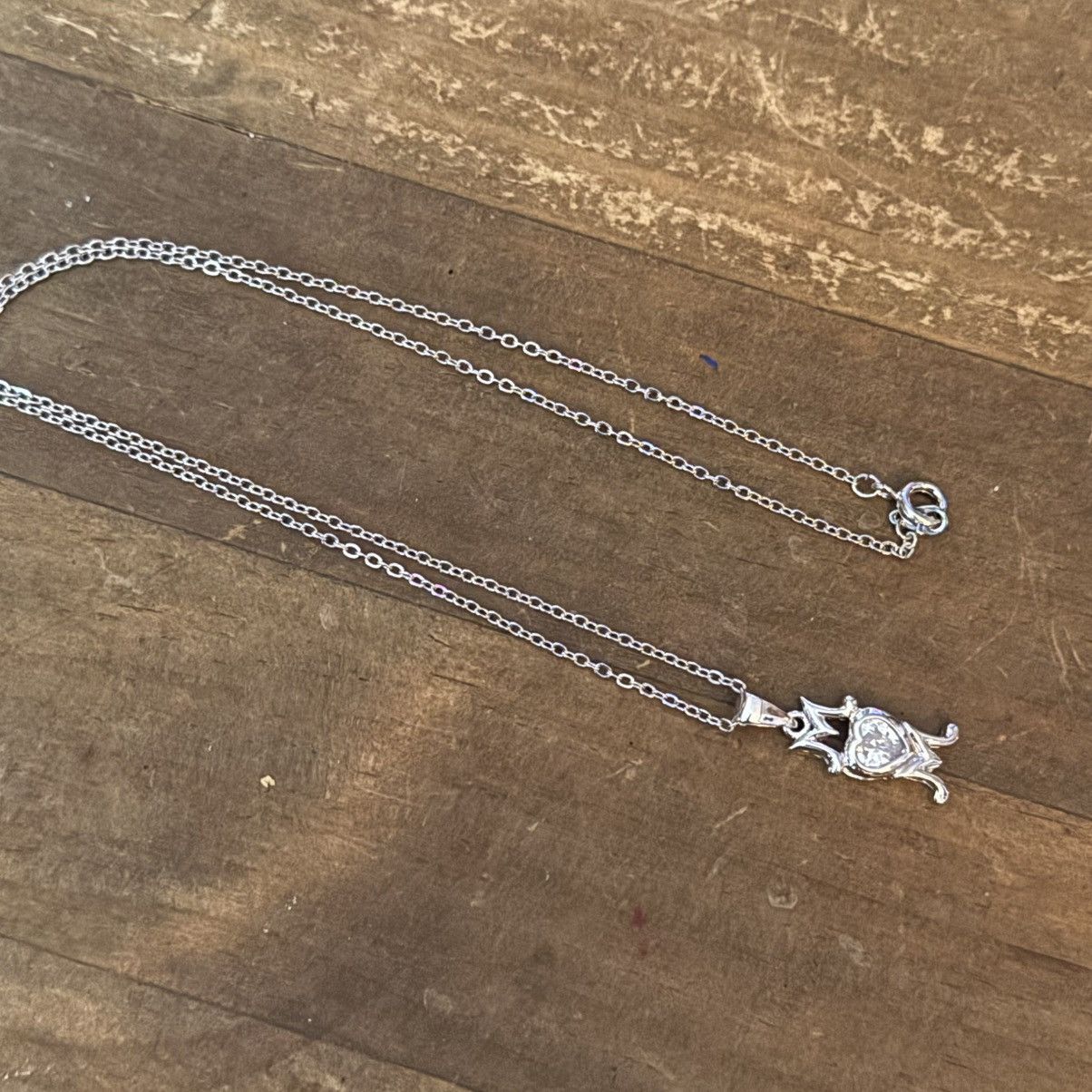 Other Vintage silver tone cubic zirconia Mom pendant necklace Size ONE SIZE - 6 Thumbnail