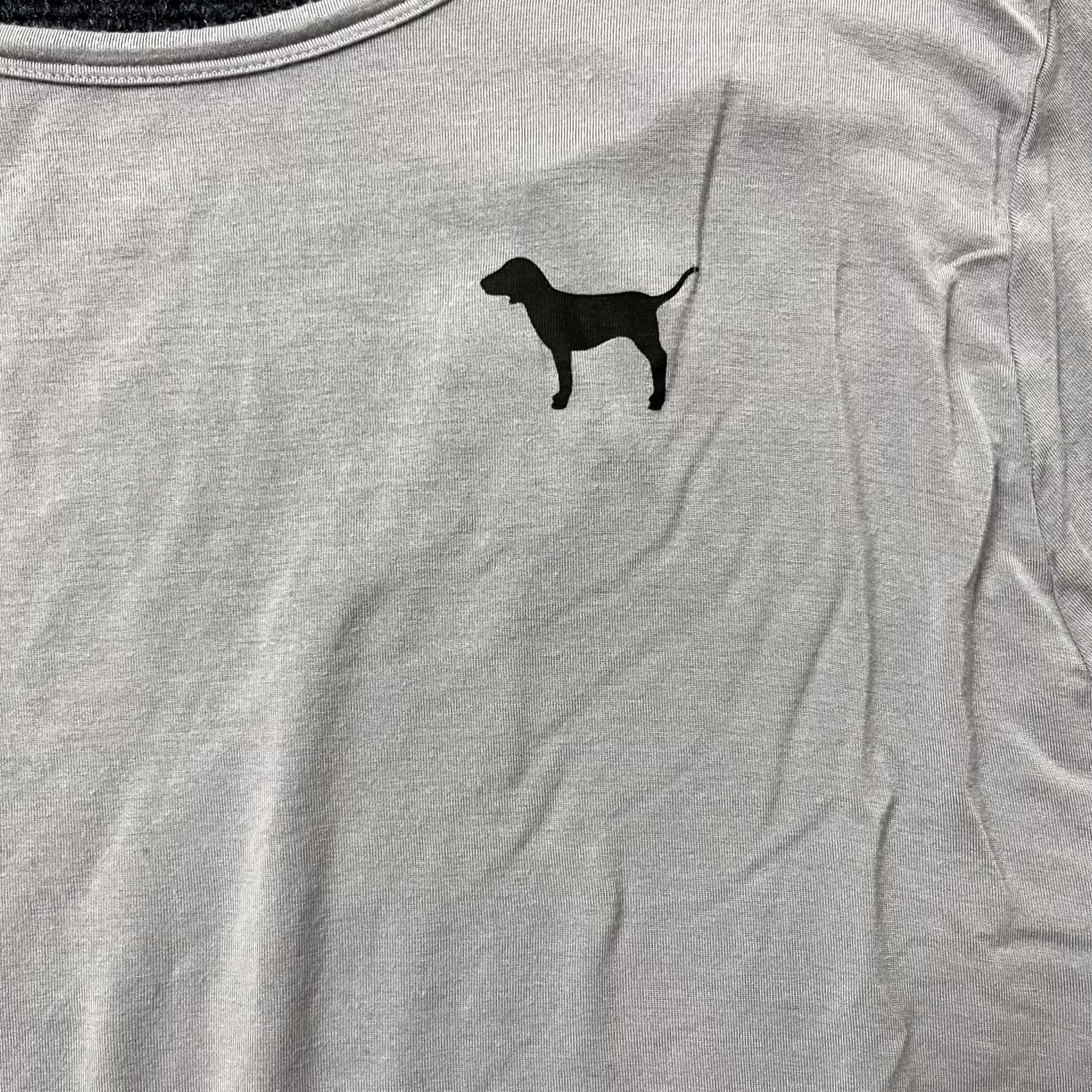Pinko PINK Shirt Women's M Long Sleeve Gray Open Back Dog Logo Tee Top Size M / US 6-8 / IT 42-44 - 2 Thumbnail