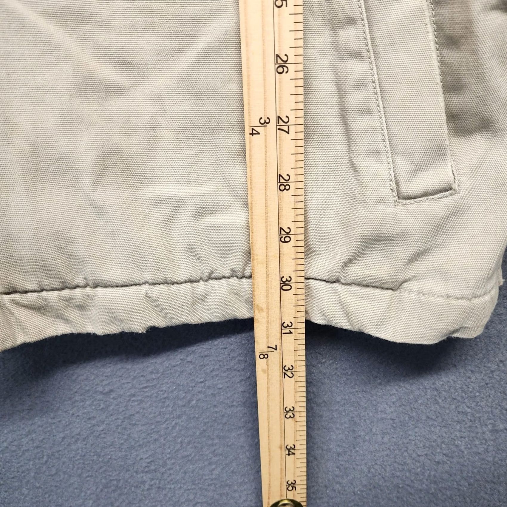 Old Navy Old Navy Painter's Jeans Jacket Mens L Khaki Fleece Lined Chore Work Shacket Size US 33 - 6 Thumbnail