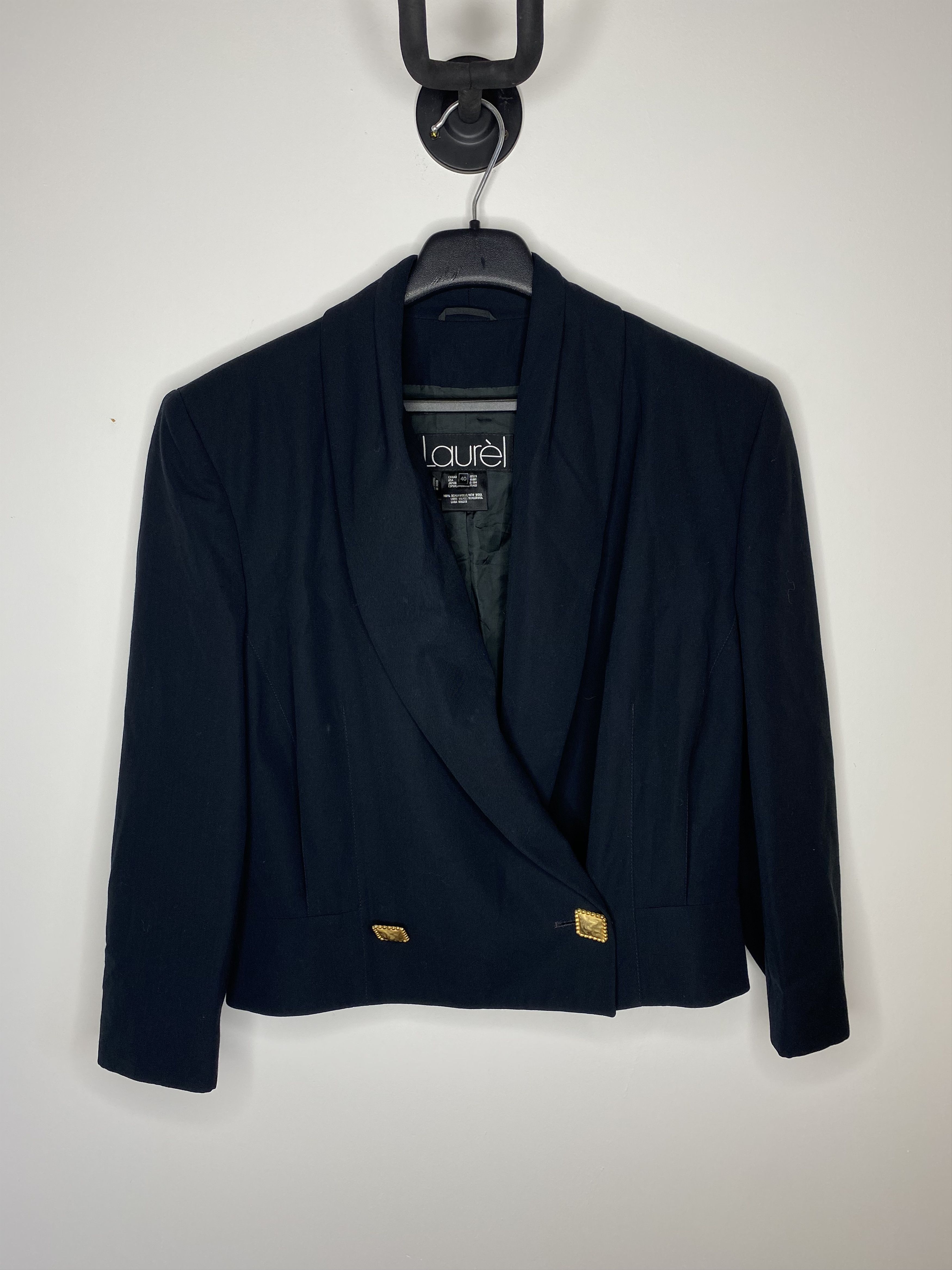 Laurel LAUREL VINTAGE DOUBLE BREASTED BLAZER JACKET BLACKD WOMENS Size S / US 4 / IT 40 - 1 Thumbnail