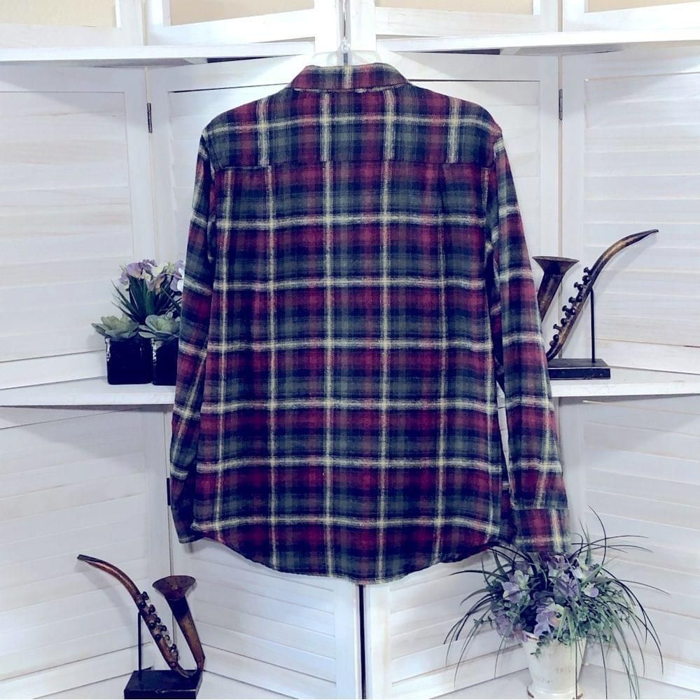 Other green plaid flannel fleece lumberjack button down shirt sz M Size US M / EU 48-50 / 2 - 2 Thumbnail