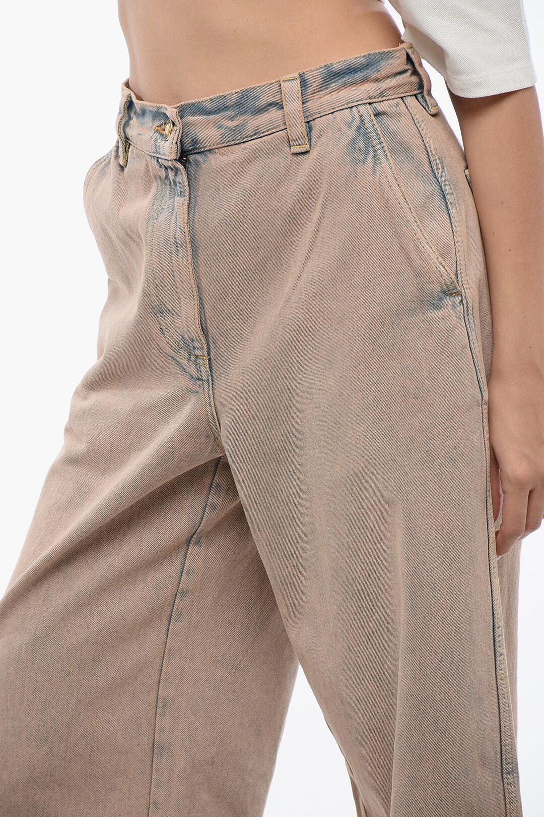 Palm Angels og1mm0326 Wide Fit Jeans in Orange Size 25" / US 0 / IT 36 - 3 Thumbnail