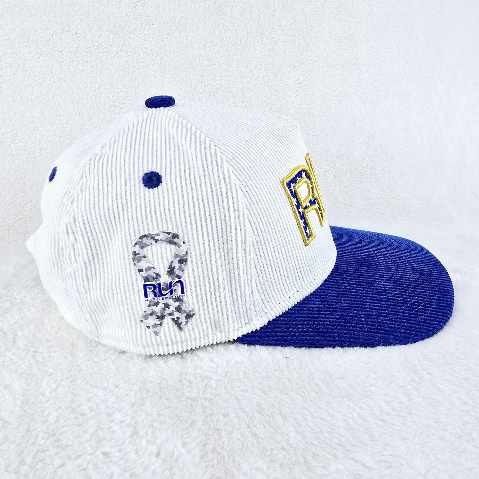 Other Run Salute To Service Hat Snapback White Corduroy One Size Size ONE SIZE - 4 Thumbnail