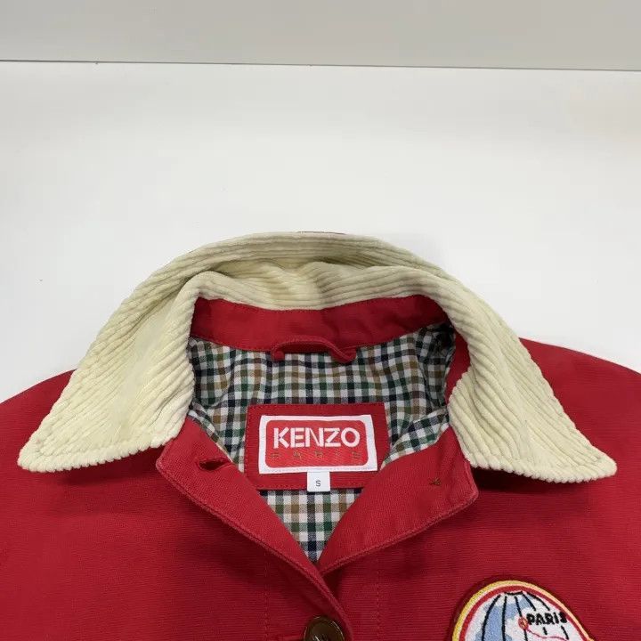 Kenzo Kenzo Logo Button Long Sleeve Jacket in Cherry Red -2507 Size S / US 4 / IT 40 - 3 Thumbnail