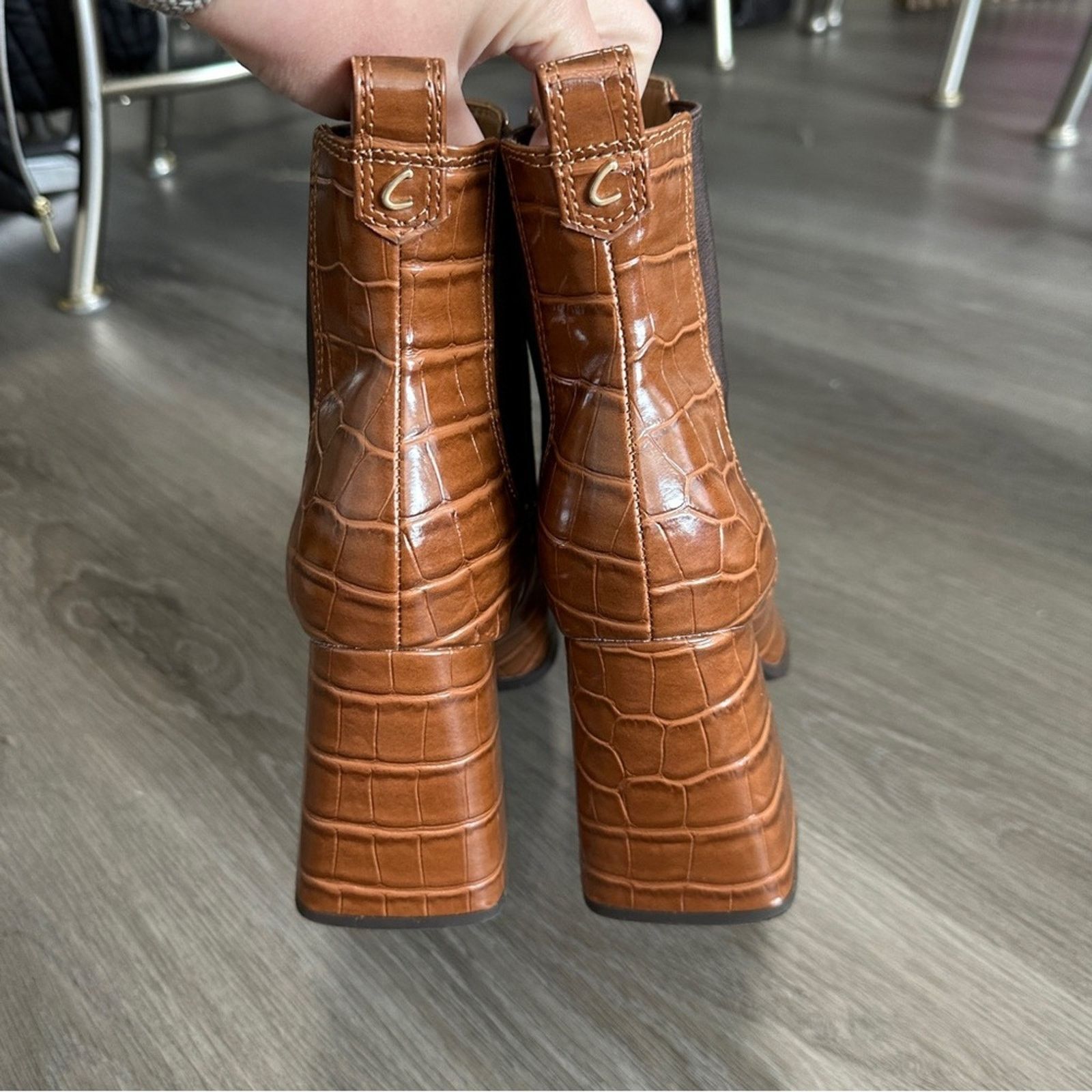 Sam Edelman Circus by Sam Edelman Pascha Brown Side Gores Flare Booties Size US 9.5 / IT 39.5 - 6 Thumbnail