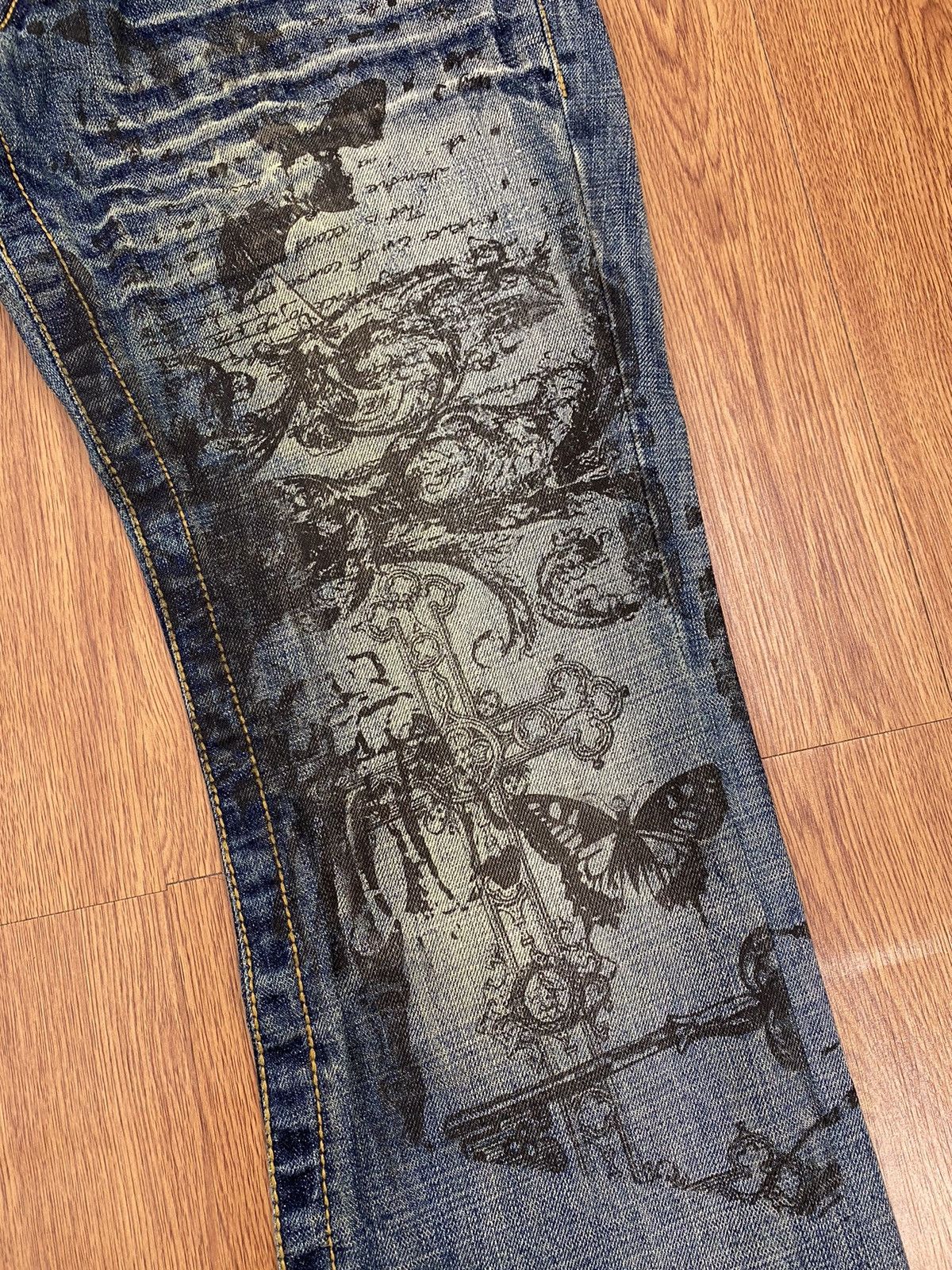 Japanese Brand × Tornado Mart Tornado mart printed flared jeans Size US 30 / EU 46 - 3 Thumbnail