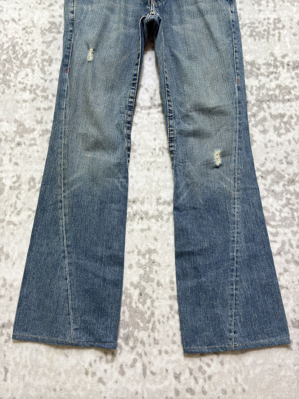True Religion True Religion Joey Flare Denim Jeans Light Blue Distressed Size US 32 / EU 48 - 6 Thumbnail