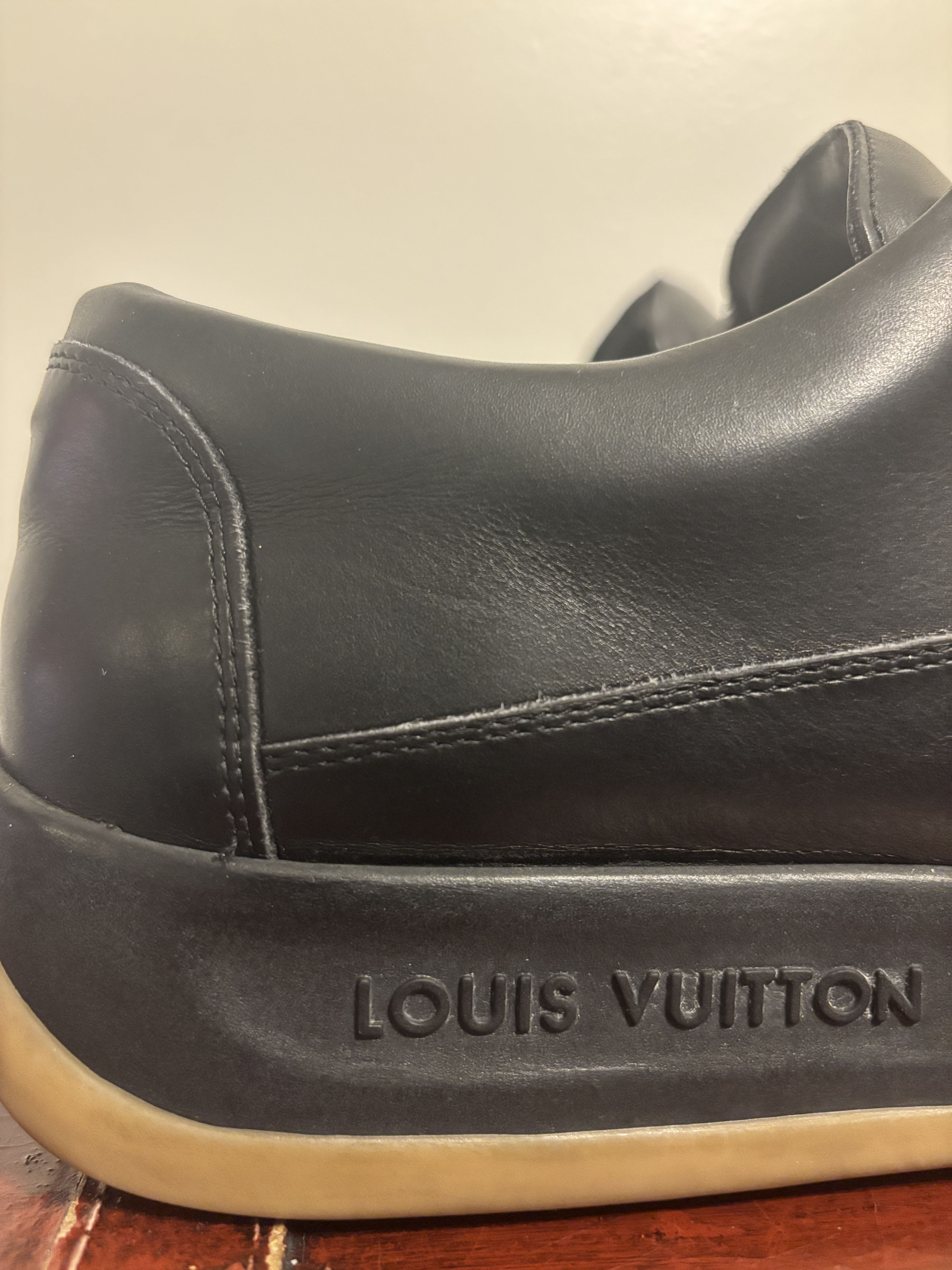 Louis Vuitton RARE 2003 Vintage LV Sports Black Leather Sneaker Size US 10.5 / EU 43-44 - 5 Thumbnail