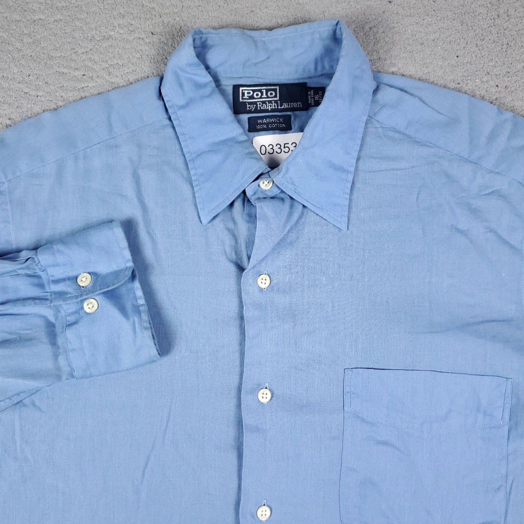 Ralph Lauren Ralph Lauren Dress Shirt Mens 16 Regular Blue Button-Up Long Sleeve Classic Modern Size 42R - 2 Thumbnail