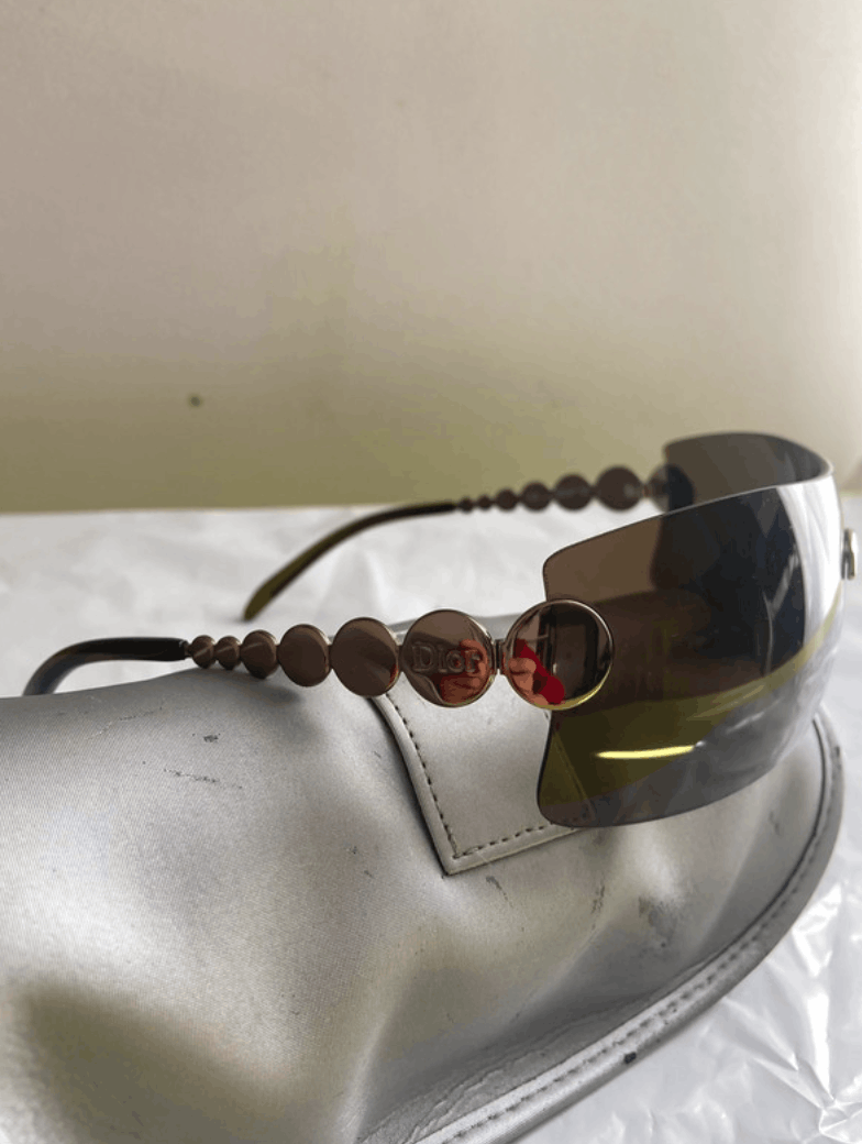 Dior × John Galliano × Vintage DIOR Sunglasses Millenium Wrap Shield Mask Bike Galliano Era Size ONE SIZE - 1 Thumbnail