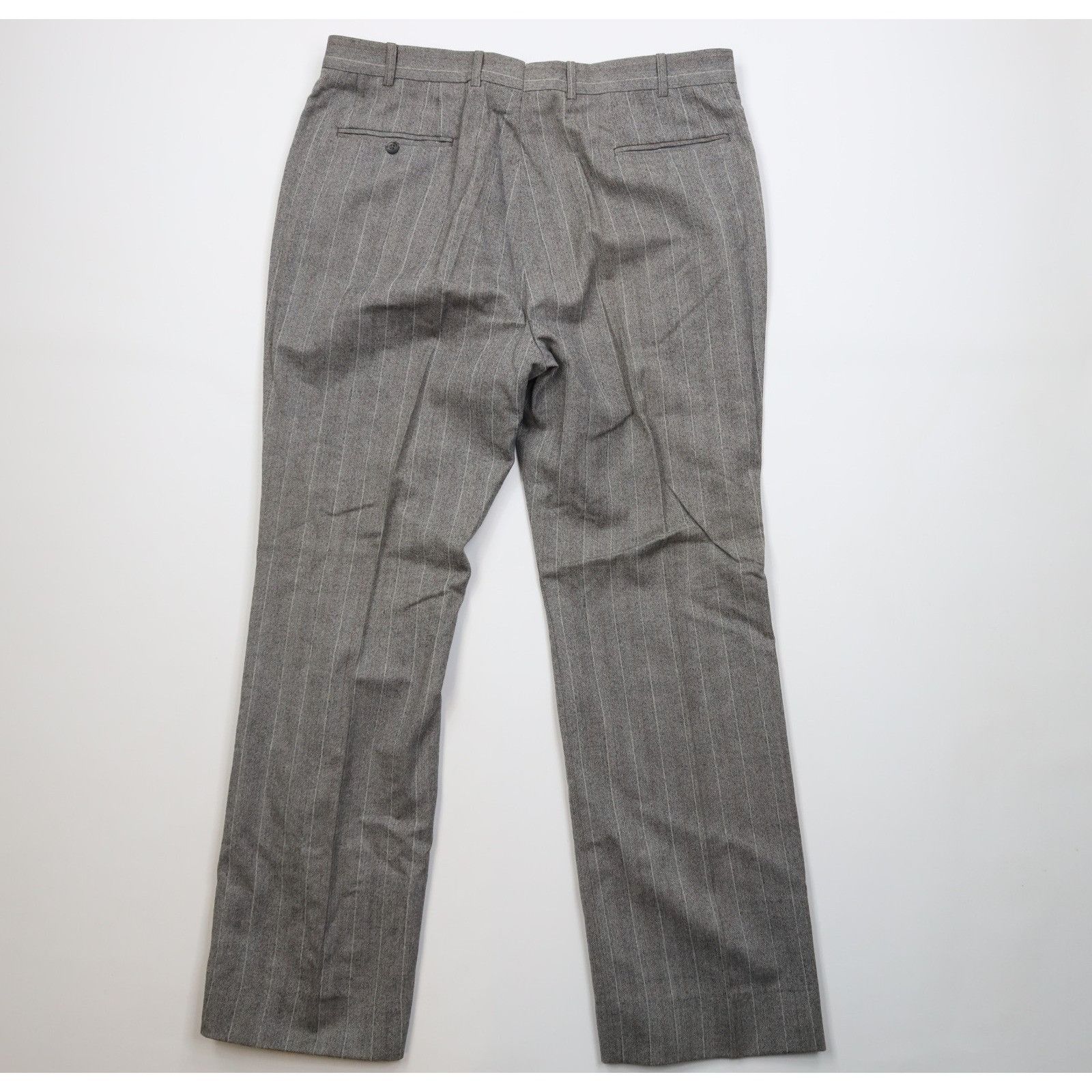 Vintage Vintage 70s Heavy Wool Herringbone 3 Piece Suit Wedding Size 44L - 22 Thumbnail