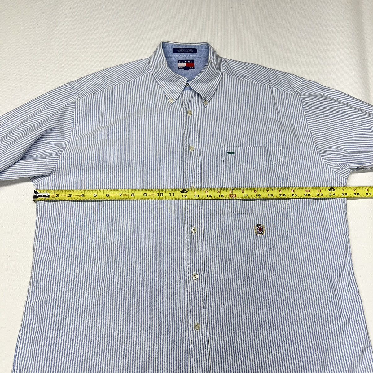 Tommy Hilfiger × Vintage VTG Tommy Hilfiger Button Down Shirt White Blue Striped Size US L / EU 52-54 / 3 - 17 Thumbnail