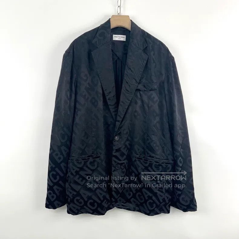 Balenciaga Balenciaga Black Hidden Logo Silk Blazer Jacket Size US S / EU 44-46 / 1 - 1 Thumbnail
