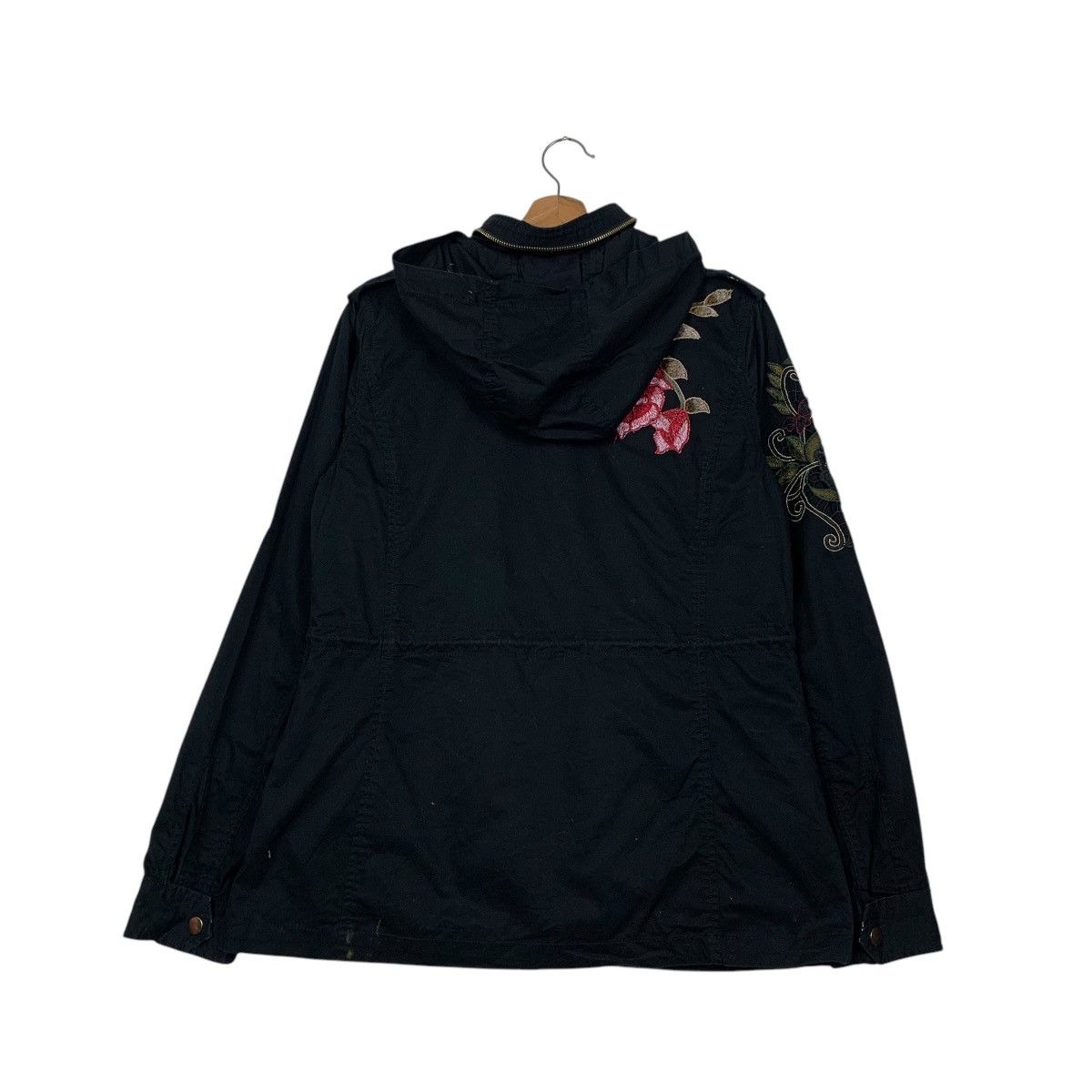 Desigual DESIGUAL Embroidery Florals Design Hooded Jacket #2254-C100 Size M / US 6-8 / IT 42-44 - 7 Thumbnail