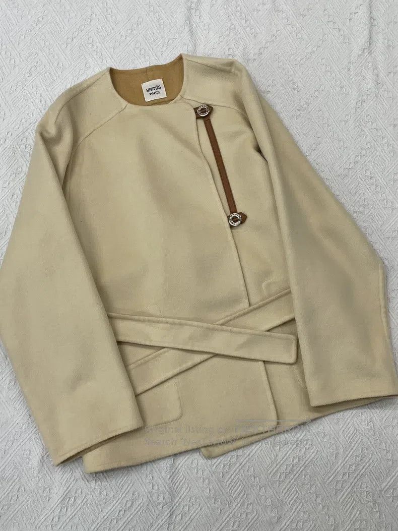 Hermes Hermes Oatmeal Double-faced Cashmere Overcoat Size XS / US 0-2 / IT 36-38 - 1 Thumbnail