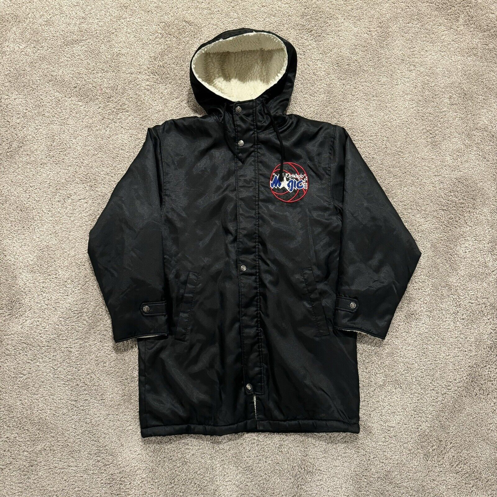 Vintage Orlando Magic Hooded Long Jacket Size Small NBA