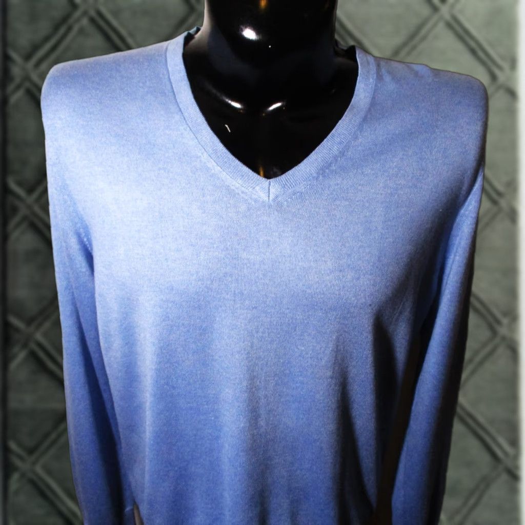 Banana Republic BANANA REPUBLIC Blue Silk Cashmere Long Sleeve Sweater Men's L Size US L / EU 52-54 / 3 - 1 Thumbnail