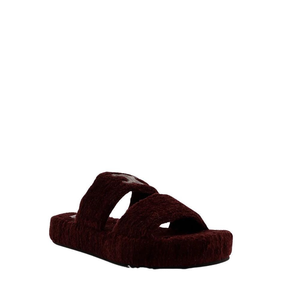 Celine CELINE Triomphe Shearling Purple Slides New & Authentic (Wom Size US 8 / IT 38 - 2 Thumbnail