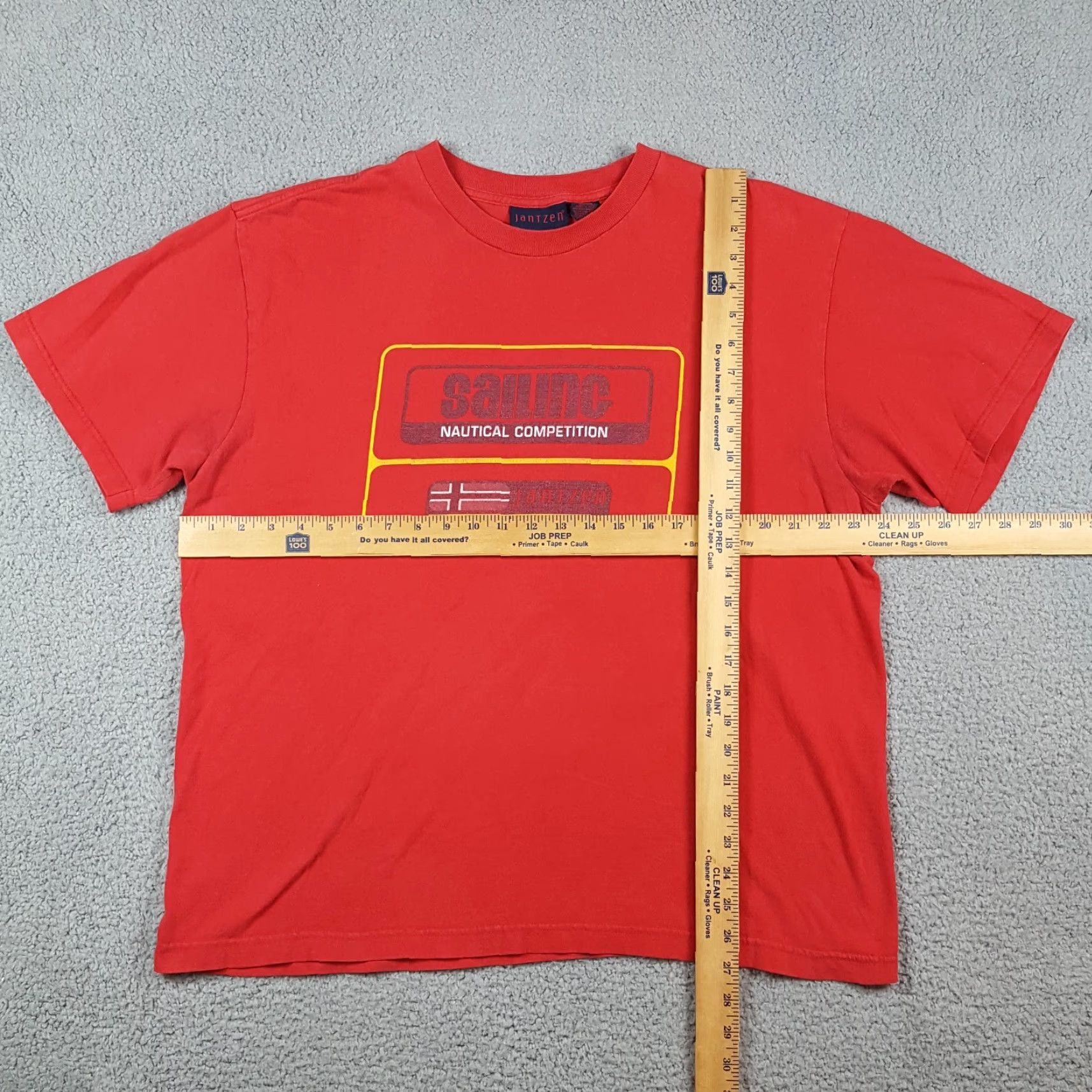 Jantzen VINTAGE Jantzen Nautical Sailing T-Shirt Men's Large Red 90s Beach Surf Y2K Retro Size US L / EU 52-54 / 3 - 8 Thumbnail