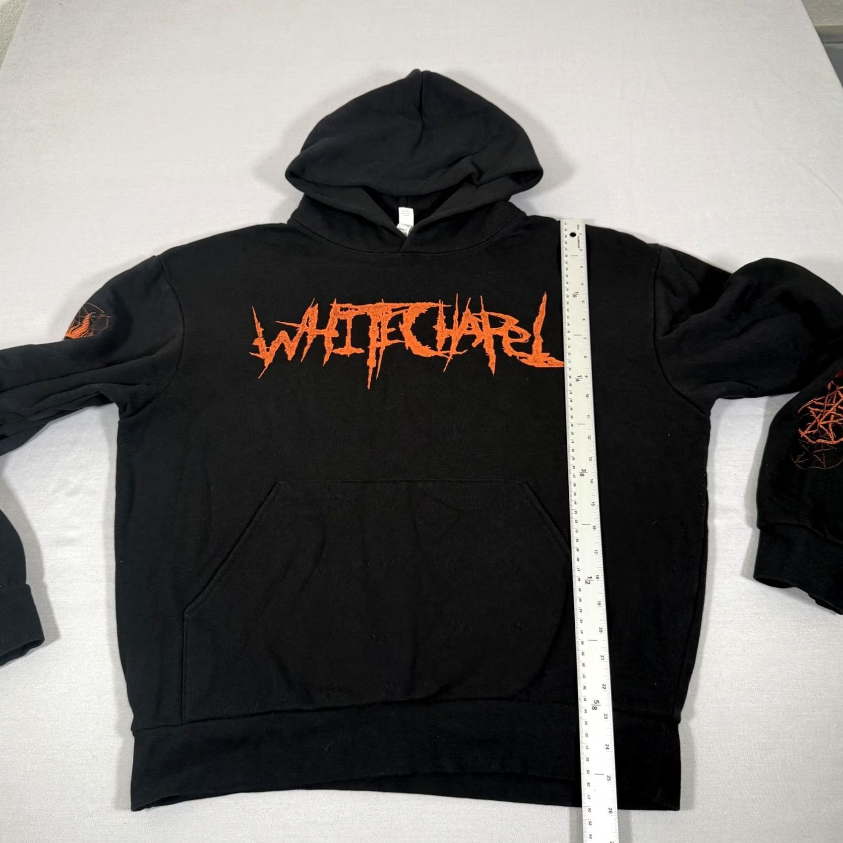 Vintage VINTAGE? No. Whitechapel Hoodie Men M Black Deathcore Band Graphic Print Pullover with Hooded Front Kangaroo Pocket Flames Clean Size US M / EU 48-50 / 2 - 6 Thumbnail