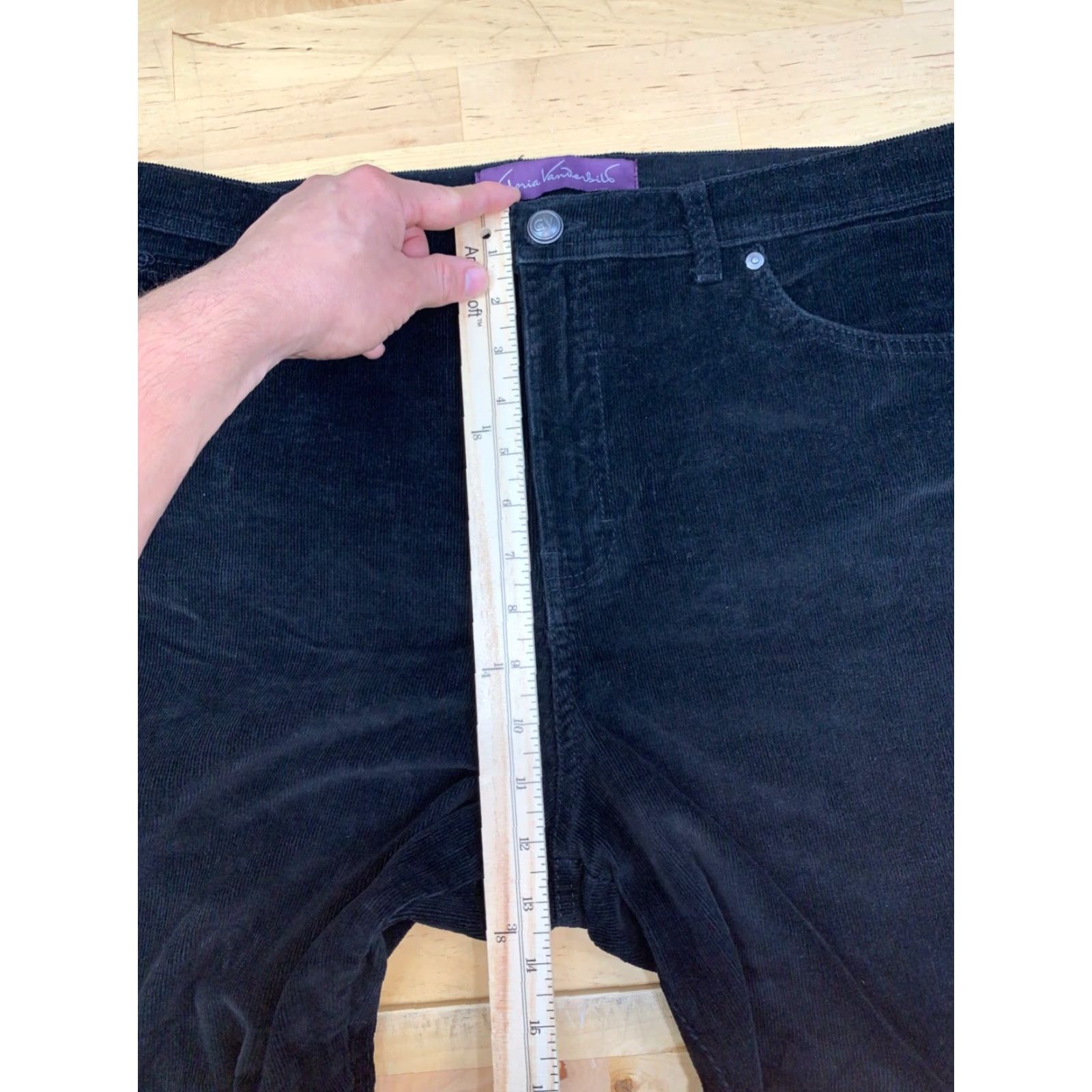 Gloria Vanderbilt Gloria Vanderbilt Pants Womens 14 Black Corduroy Chino Straight 10441 Casual Size 36" / US 14 / IT 50 - 5 Thumbnail