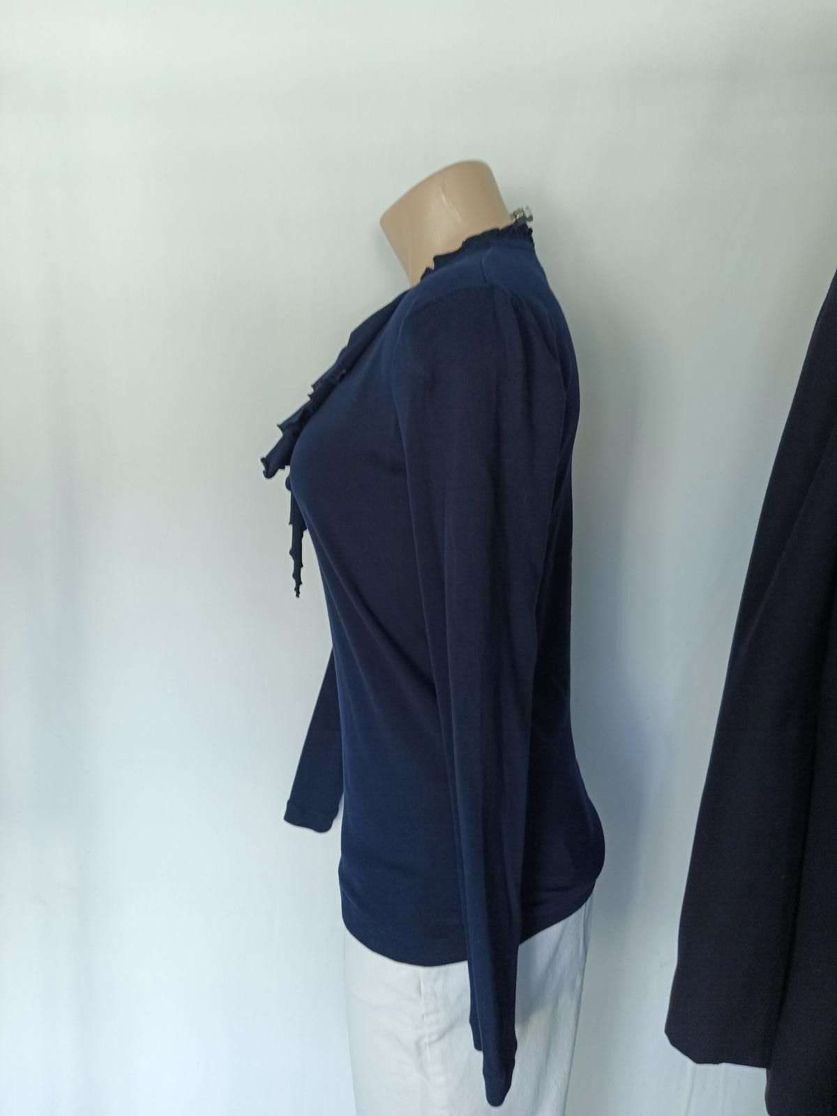 Lauren Ralph Lauren Chic Navy Ruffled Long Sleeve Top by Lauren Ralph Lauren Size M / US 6-8 / IT 42-44 - 1 Thumbnail