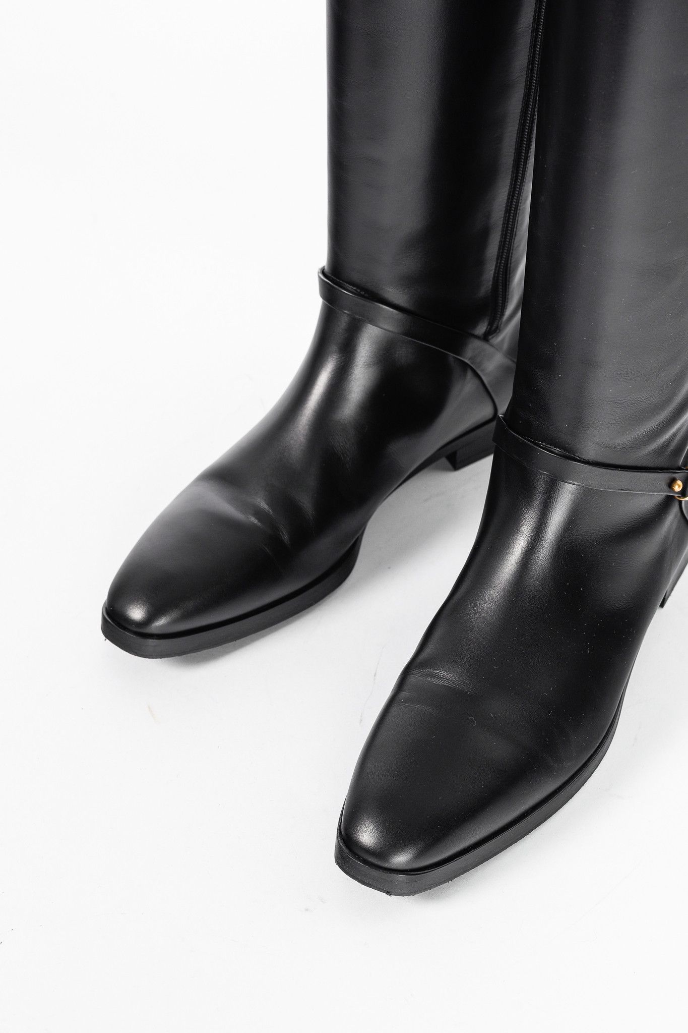 Gucci Gucci Rosie Black Elite Calf Leather Riding Boots Size US 8.5 / IT 38.5 - 6 Thumbnail