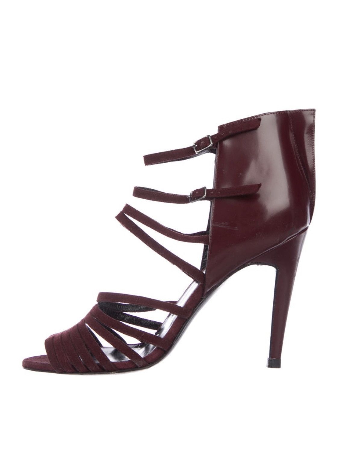 Pierre Hardy Burgundy Strappy Sandals Size US 7.5 / IT 37.5 - 1 Thumbnail